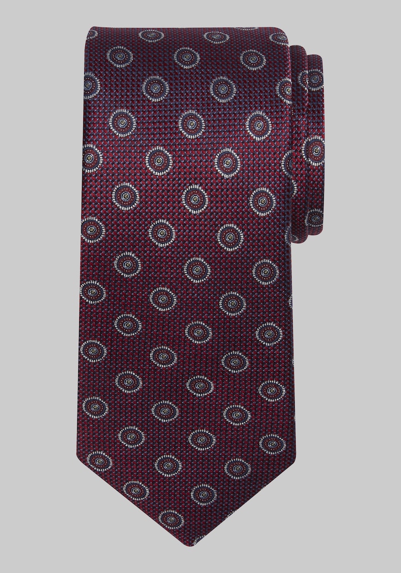 JoS. A. Bank Men's Traveler Collection Radiant Dot Tie, Burgundy, One Size