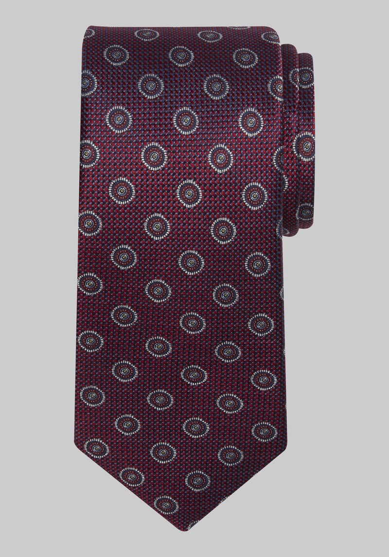 Men's Traveler Collection Radiant Dot Tie, Burgundy, One Size