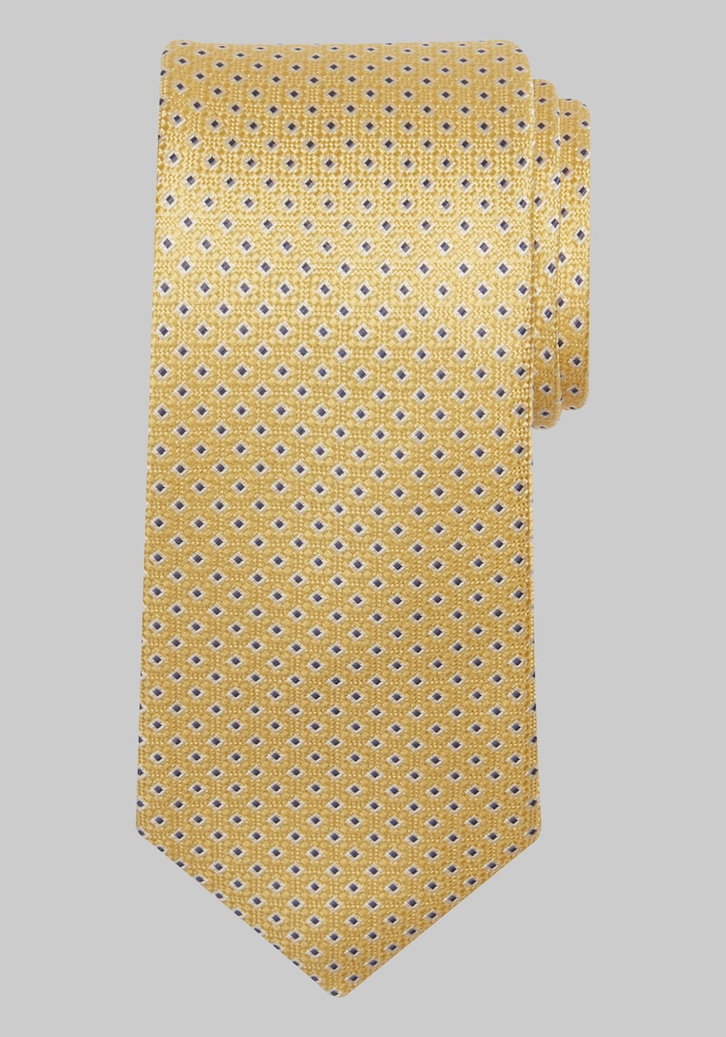 Men's Traveler Collection Diamond Dot Tie, Yellow, One Size