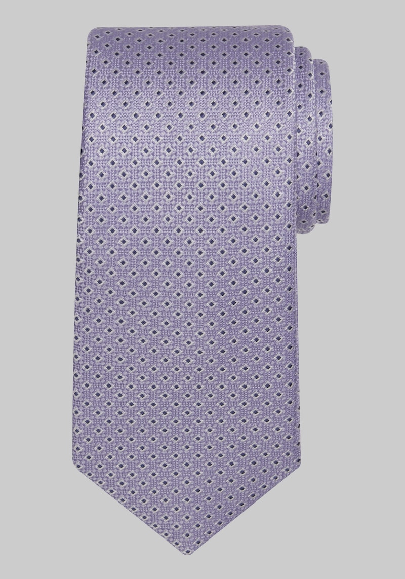 Men's Traveler Collection Diamond Dot Tie, Lilac, One Size