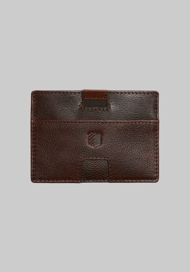 Men's Card Case With Pull Tab, Tan, One Size