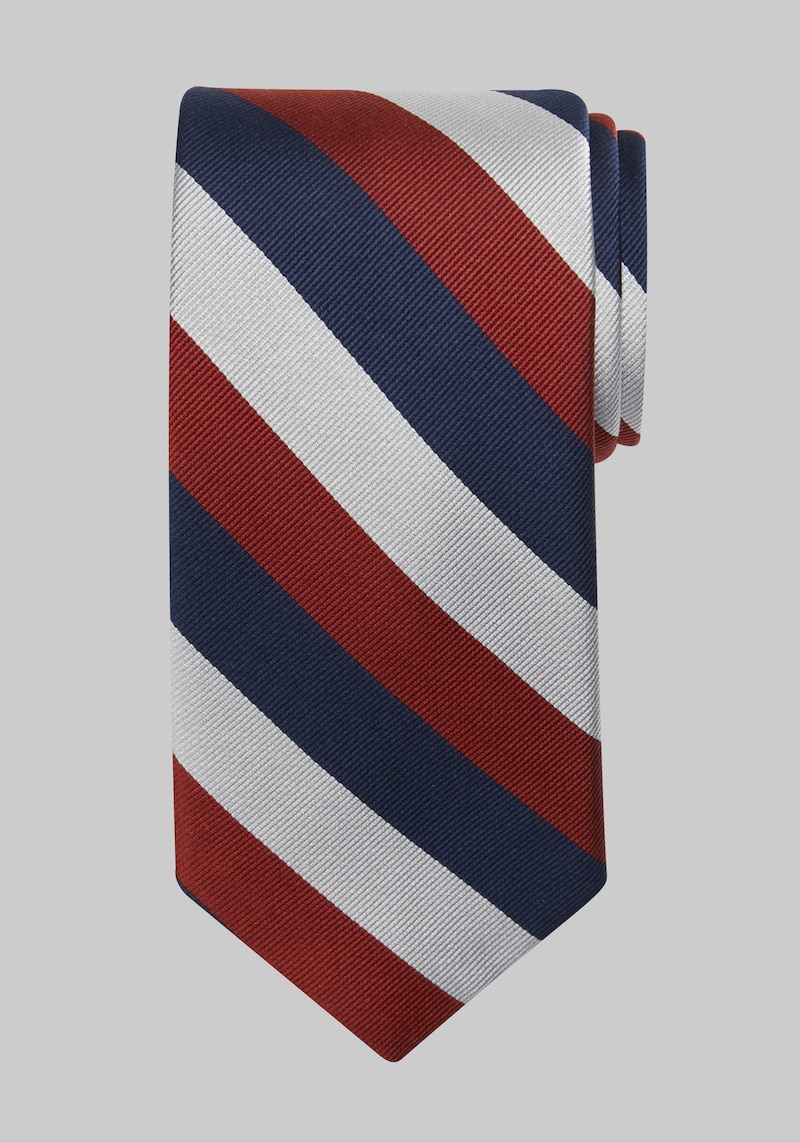 JoS. A. Bank Men's Triple Stripe Tie, Rust, One Size