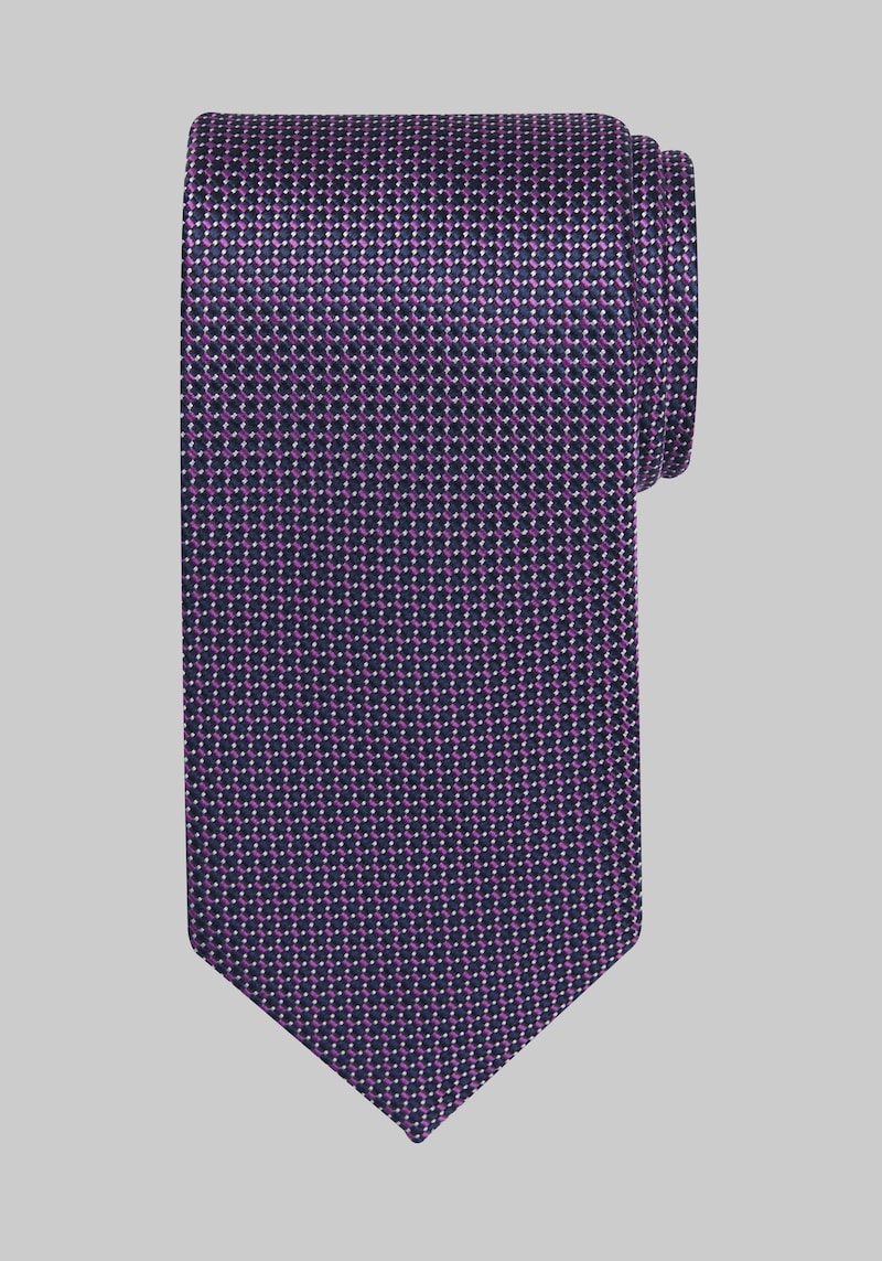 Men's Traveler Collection Micro Check Tie, Fuschia, One Size