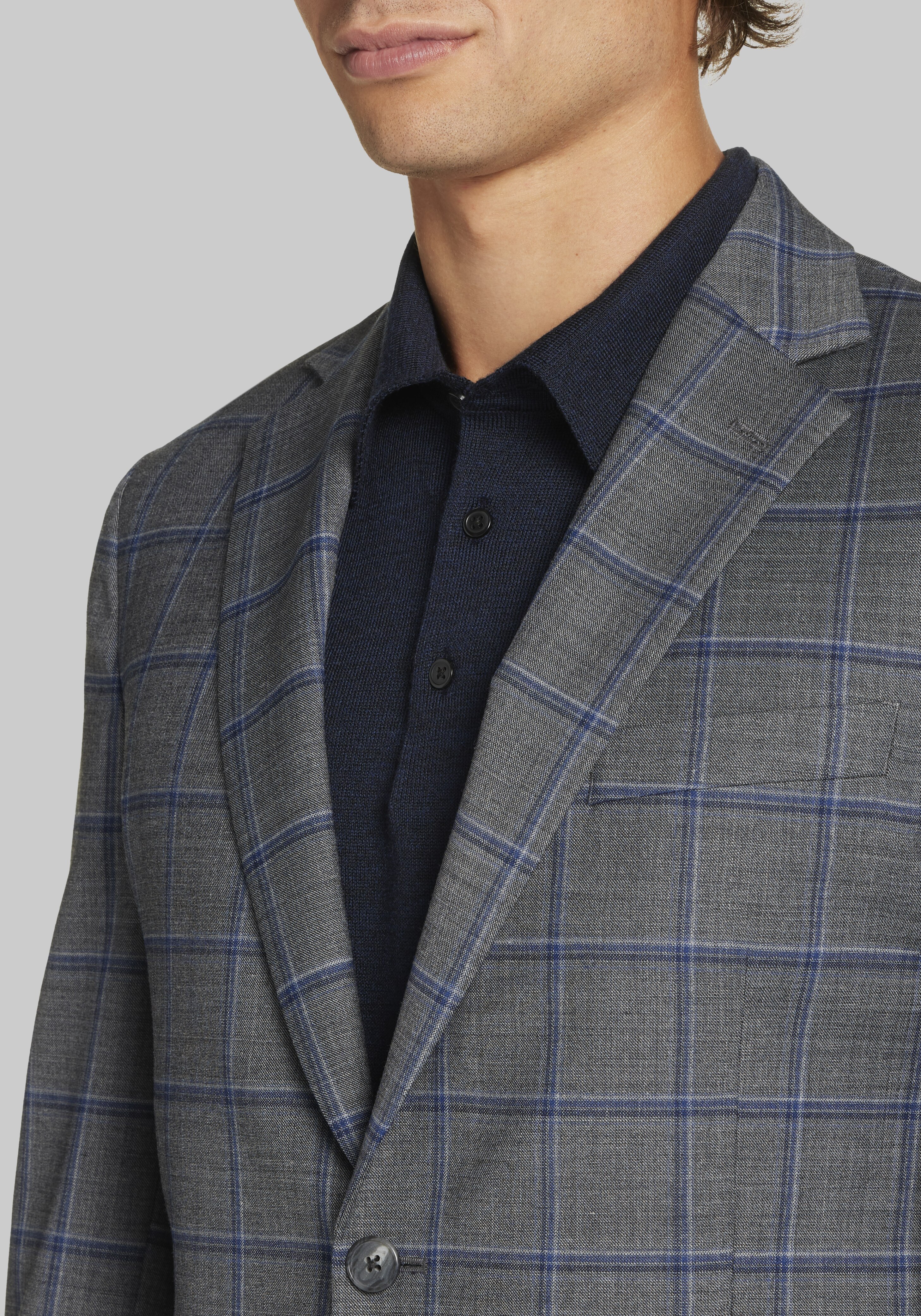 Jos. A. Bank Tailored Fit Windowpane Plaid Sportcoat CLEARANCE