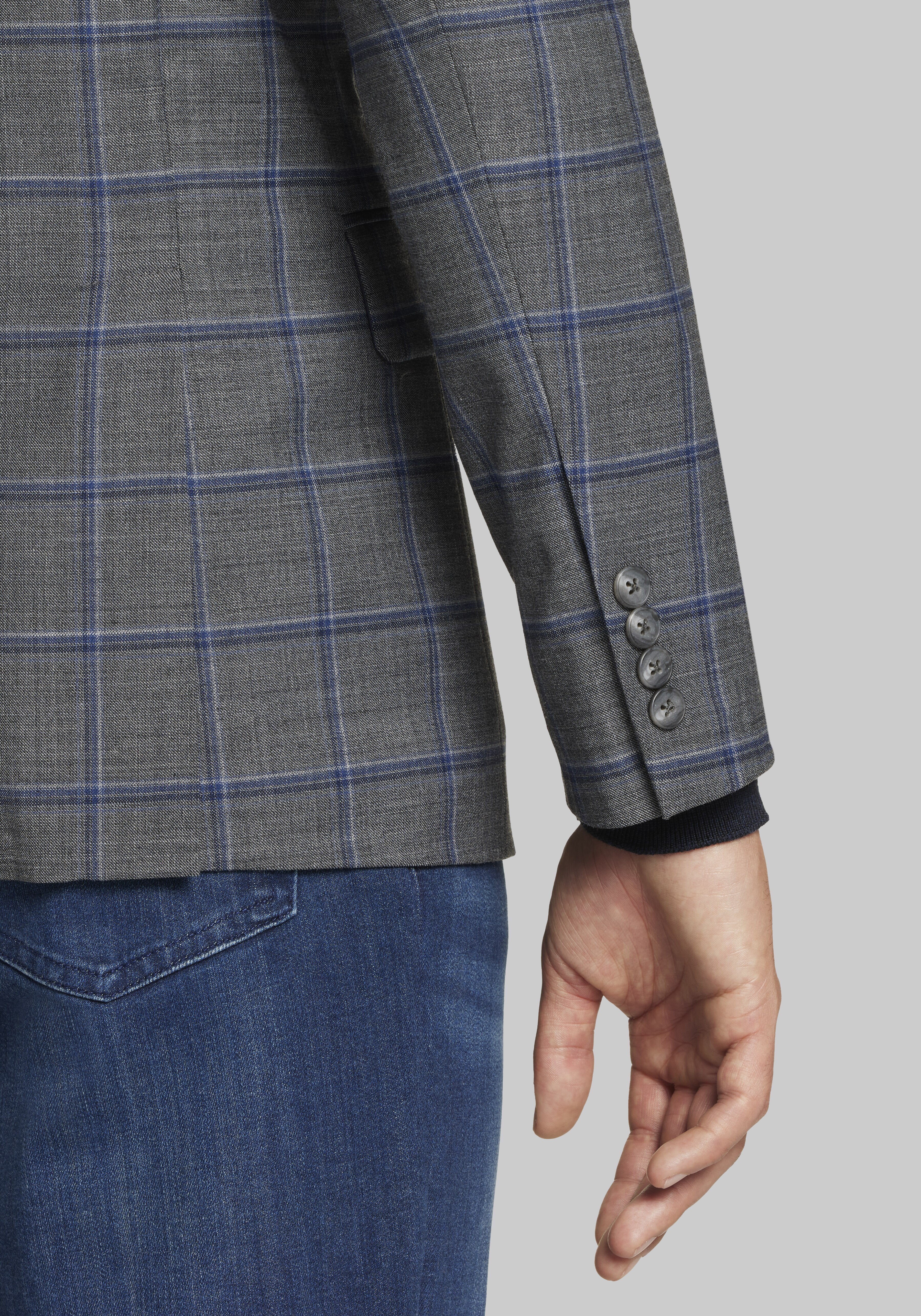 Jos. A. Bank Tailored Fit Windowpane Plaid Sportcoat CLEARANCE