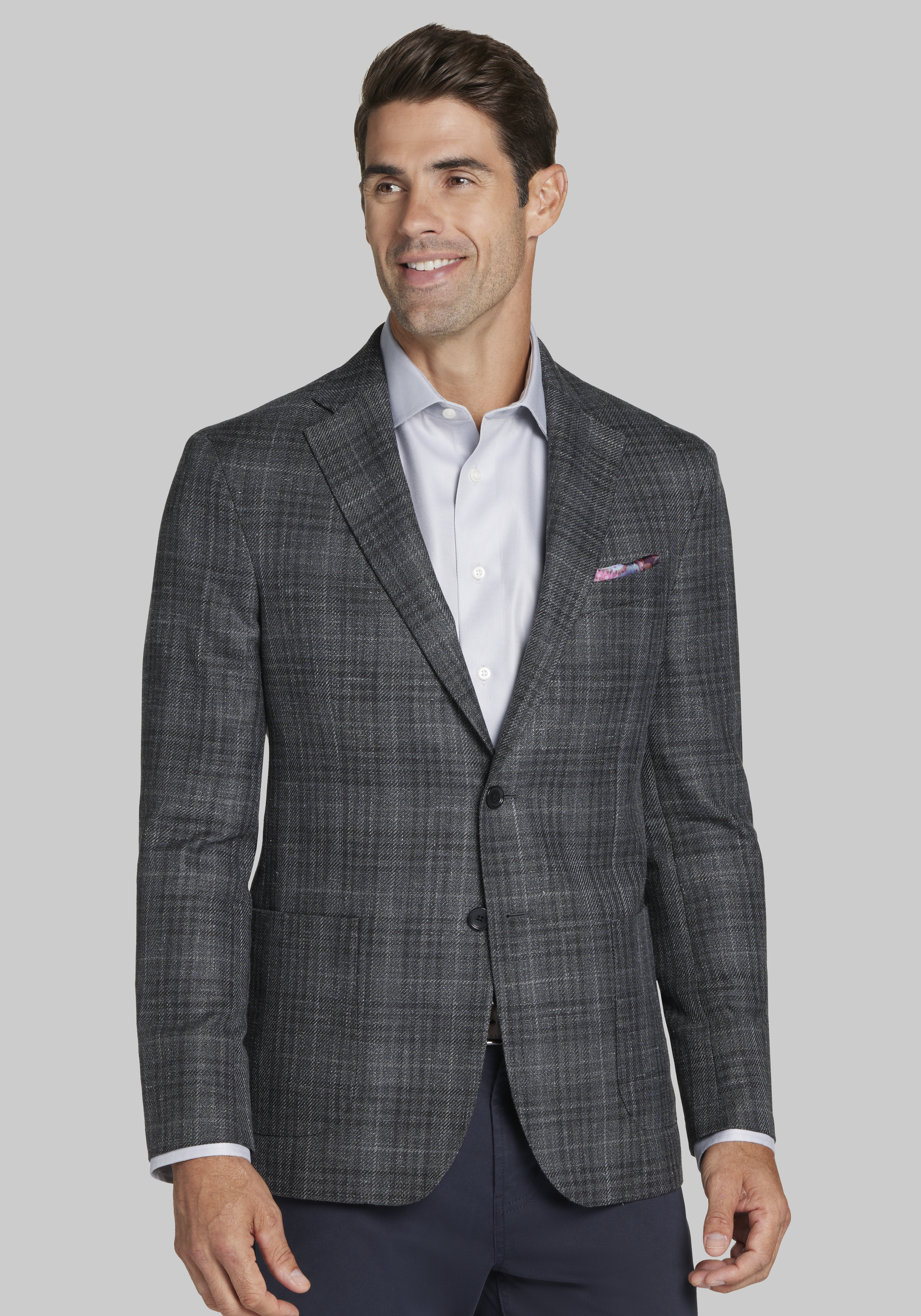 Reserve Collection Tailored Fit Plaid Sportcoat CLEARANCE
