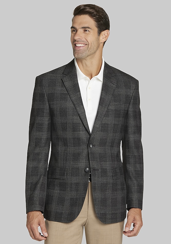 Traveler Performance Collection Tailored Fit Plaid Sportcoat