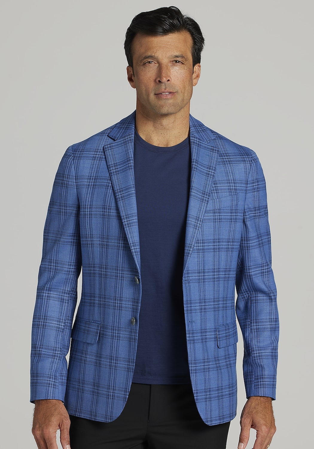 Jos. A. Bank Tailored Fit Plaid Comfort Stretch Sportcoat