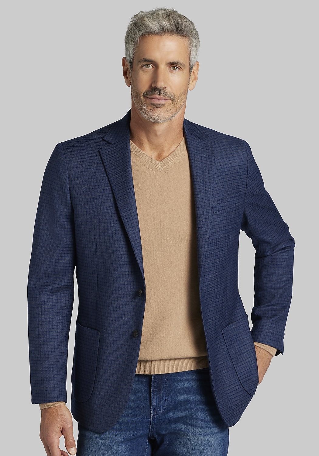 Jos. A. Bank Tailored Fit Grid Sportcoat - Big & Tall CLEARANCE