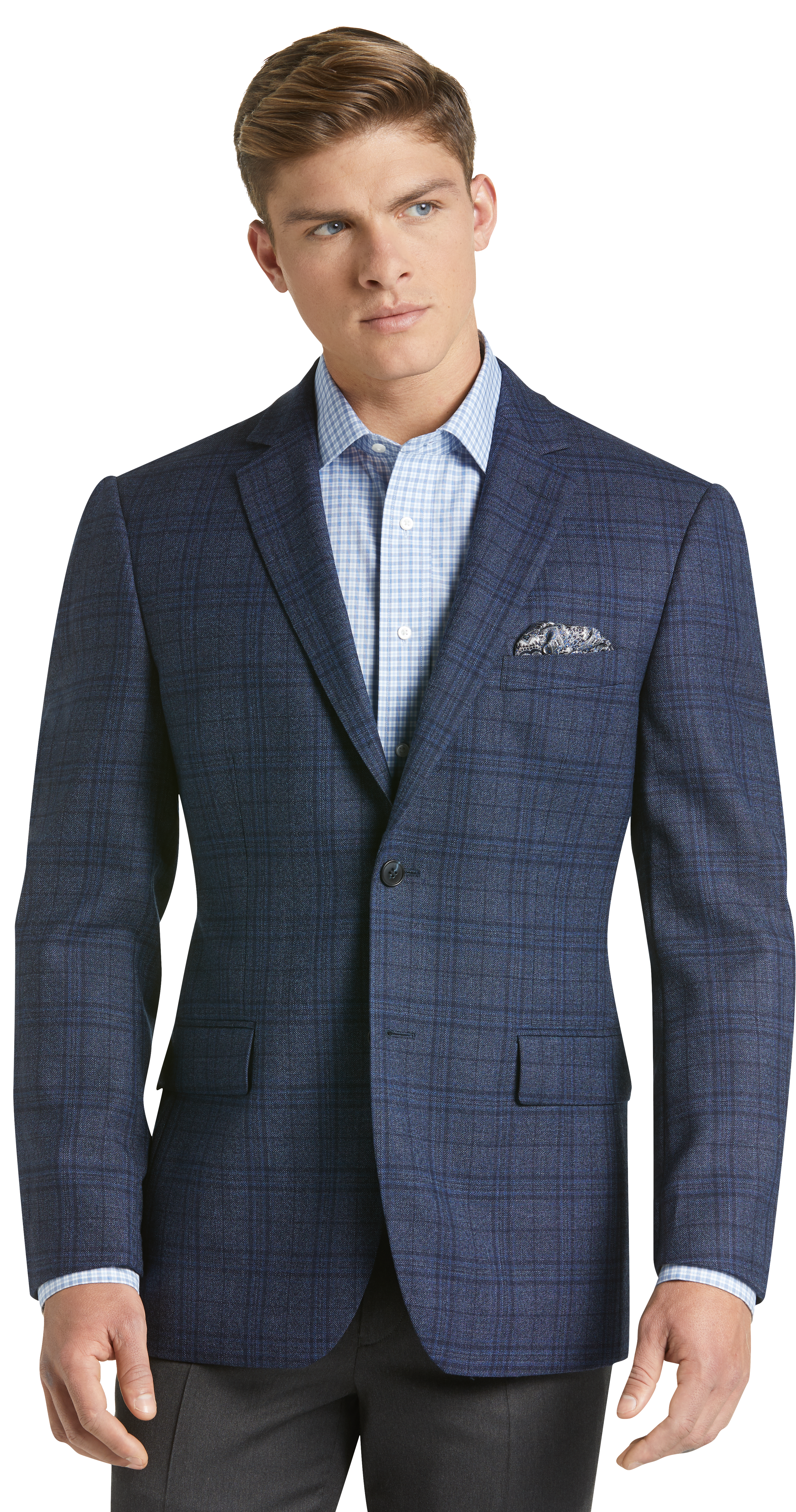 Traveler Collection Tailored Fit Plaid Sportcoat - Big & Tall CLEARANCE ...