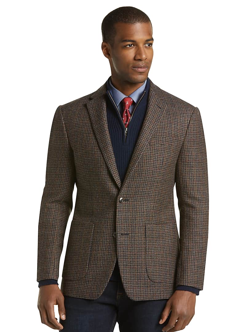 1905 Collection Slim Fit Houndstooth Plaid Sportcoat with brrr ...