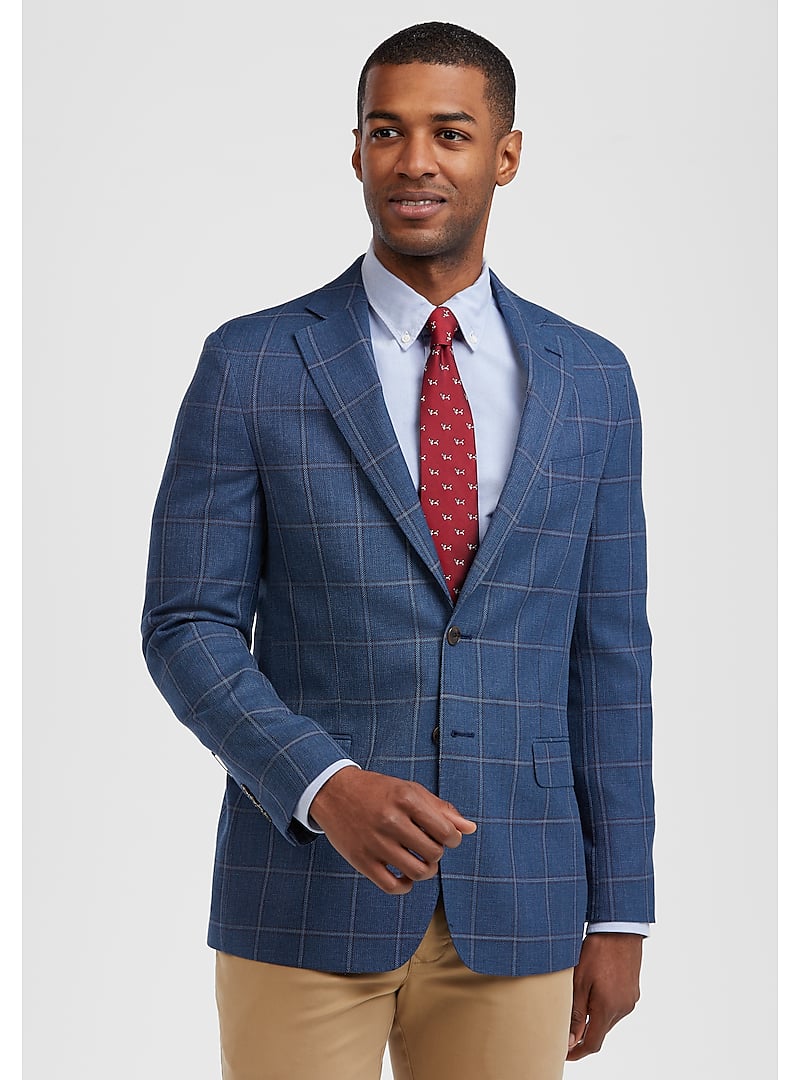 Jos. A. Bank 1905 Collection Tailored Fit Windowpane Sportcoat (Blue)