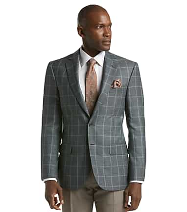 Reserve Collection Tailored Fit Windowpane Sportcoat Reserve Sportcoats Jos A Bank