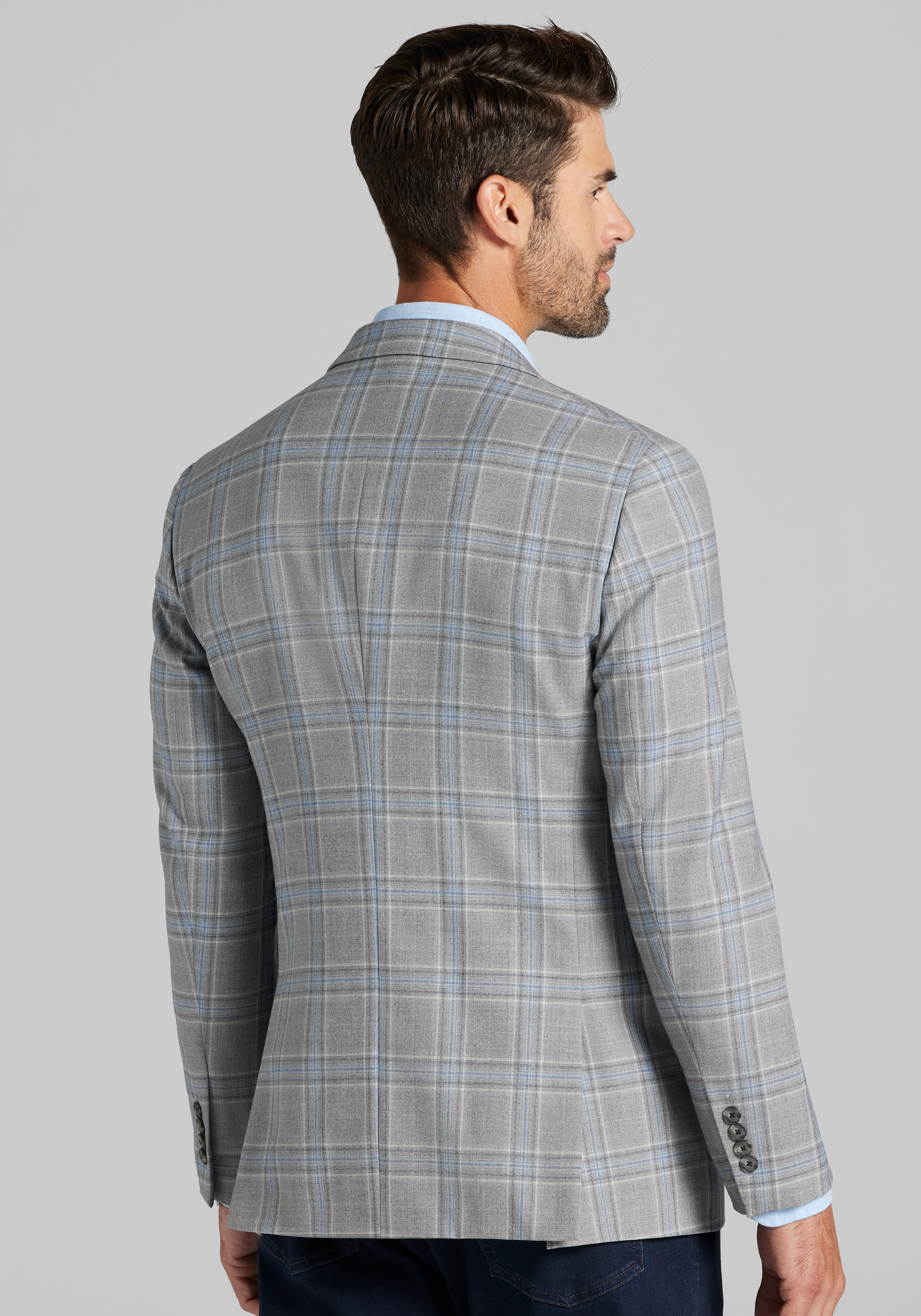 Jos. A. Bank Tailored Fit Comfort Stretch Plaid Sportcoat CLEARANCE