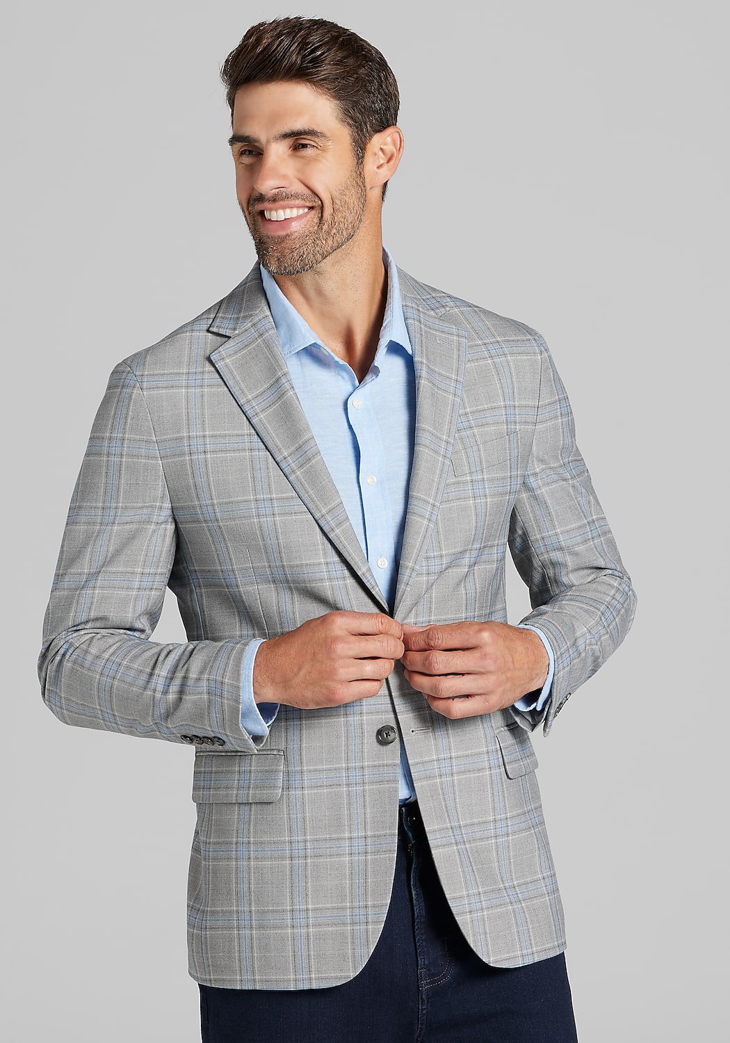 Jos. A. Bank Tailored Fit Comfort Stretch Plaid Sportcoat CLEARANCE
