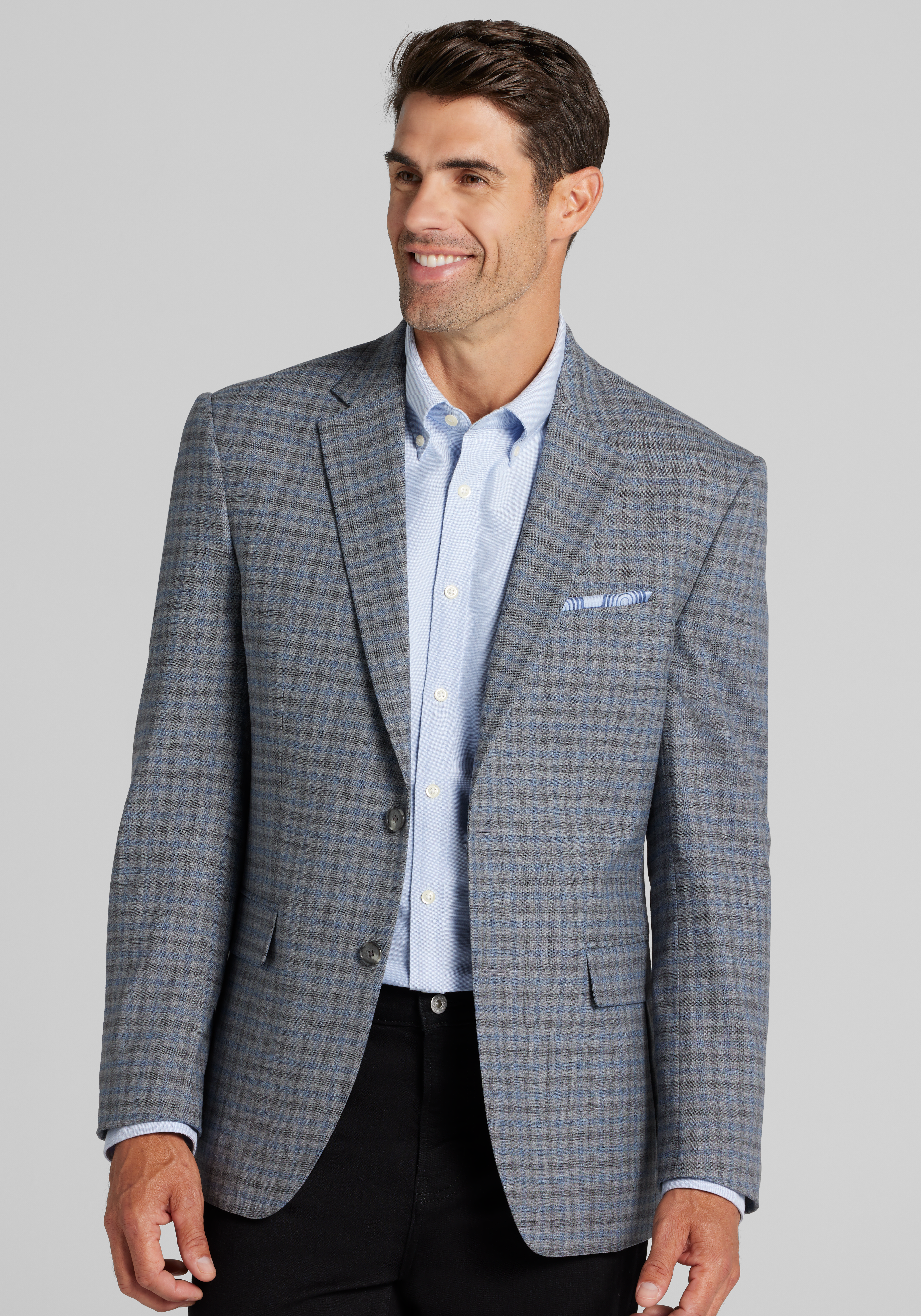 Men's FLYOUT_CATEGORY, Jos. A. Bank Traditional Fit Comfort Stretch Plaid Sportcoat - Big & Tall - Jos A Bank
