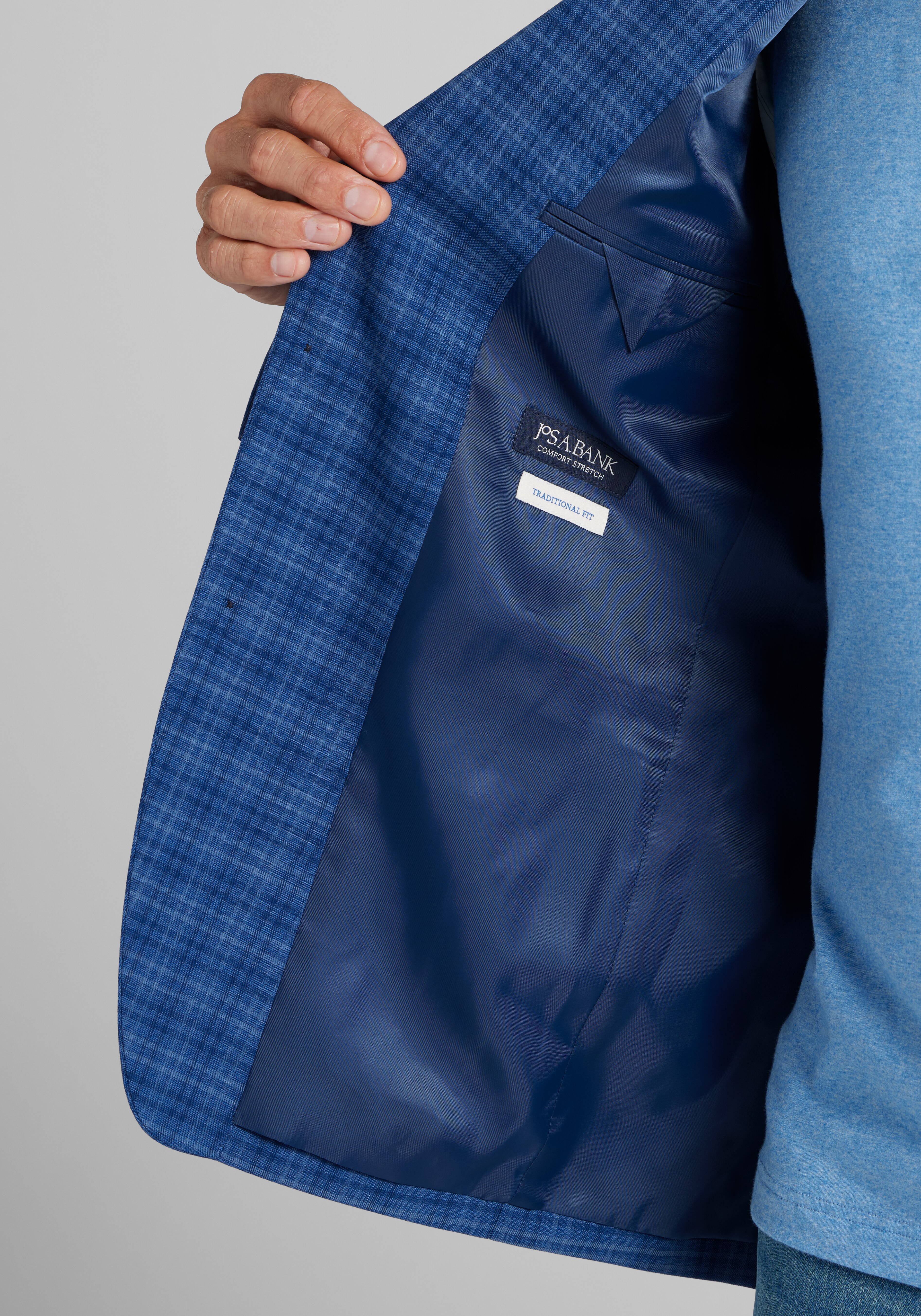 Jos. A. Bank Traditional Fit Plaid Comfort Stretch Sportcoat - Big & Tall CLEARANCE