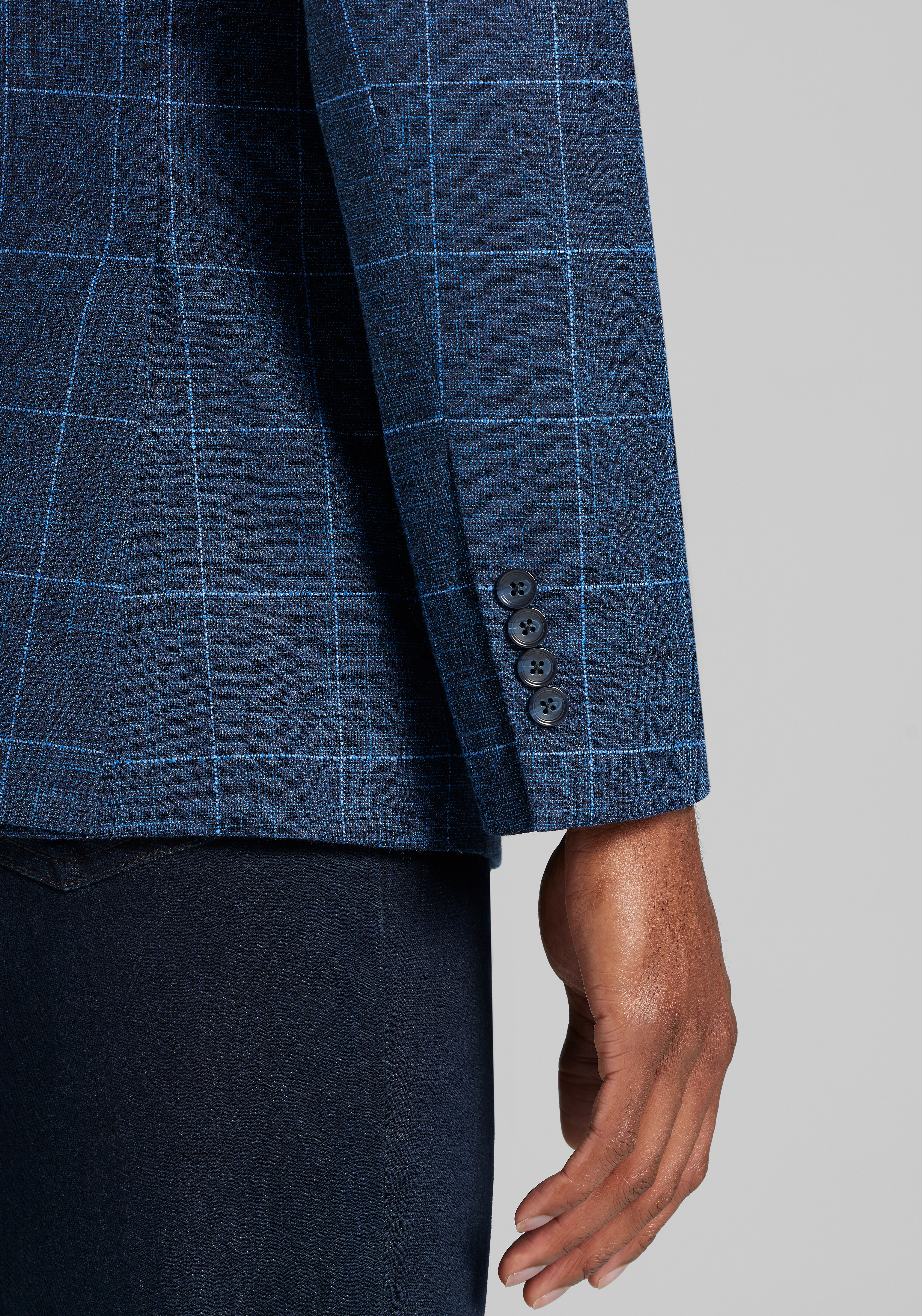 Reserve Collection Tailored Fit Wool-Cotton Blend Windowpane Sportcoat CLEARANCE