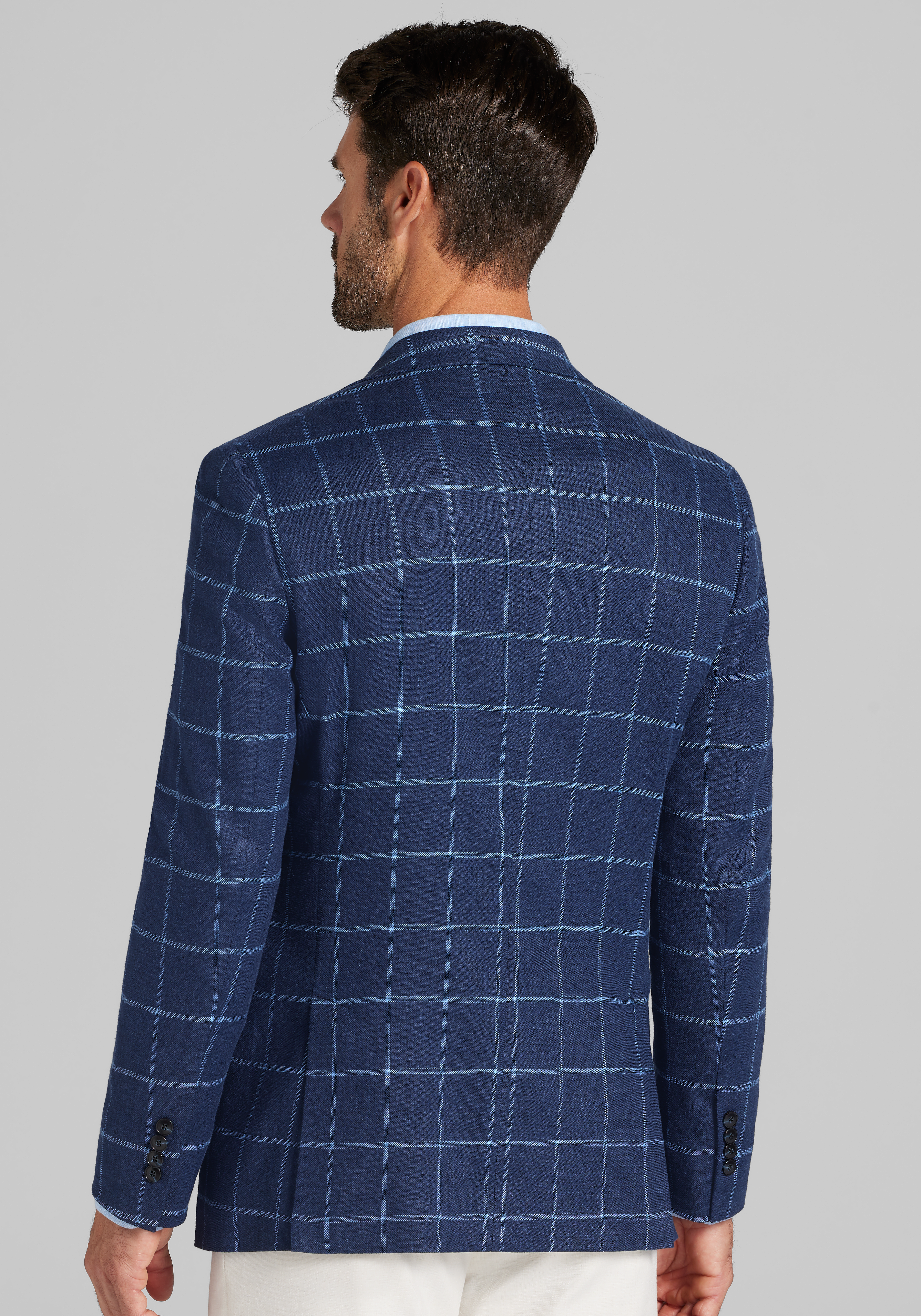 Jos. A. Bank Tailored Fit Windowpane Comfort Stretch Sportcoat CLEARANCE