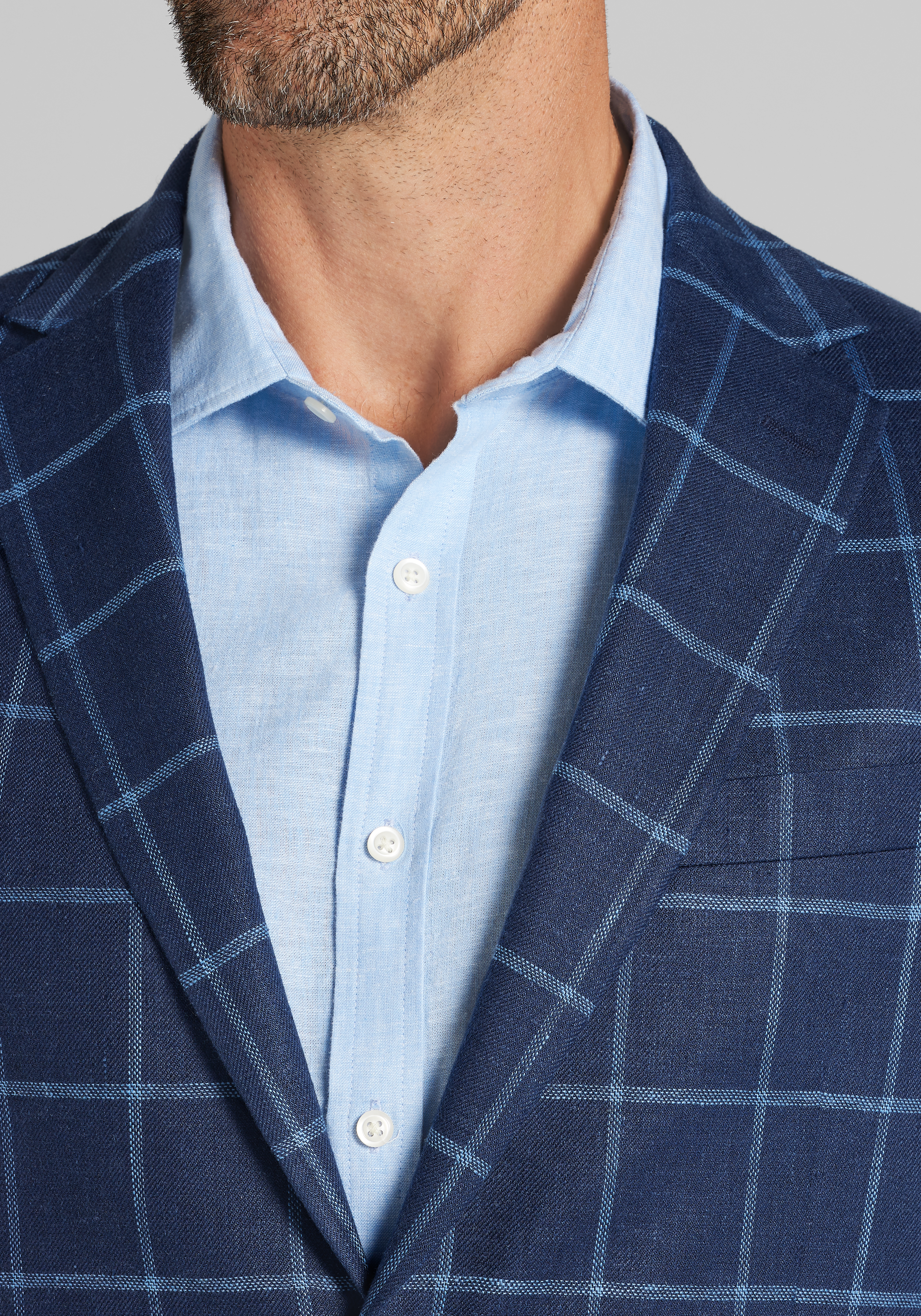 Jos. A. Bank Tailored Fit Windowpane Comfort Stretch Sportcoat CLEARANCE