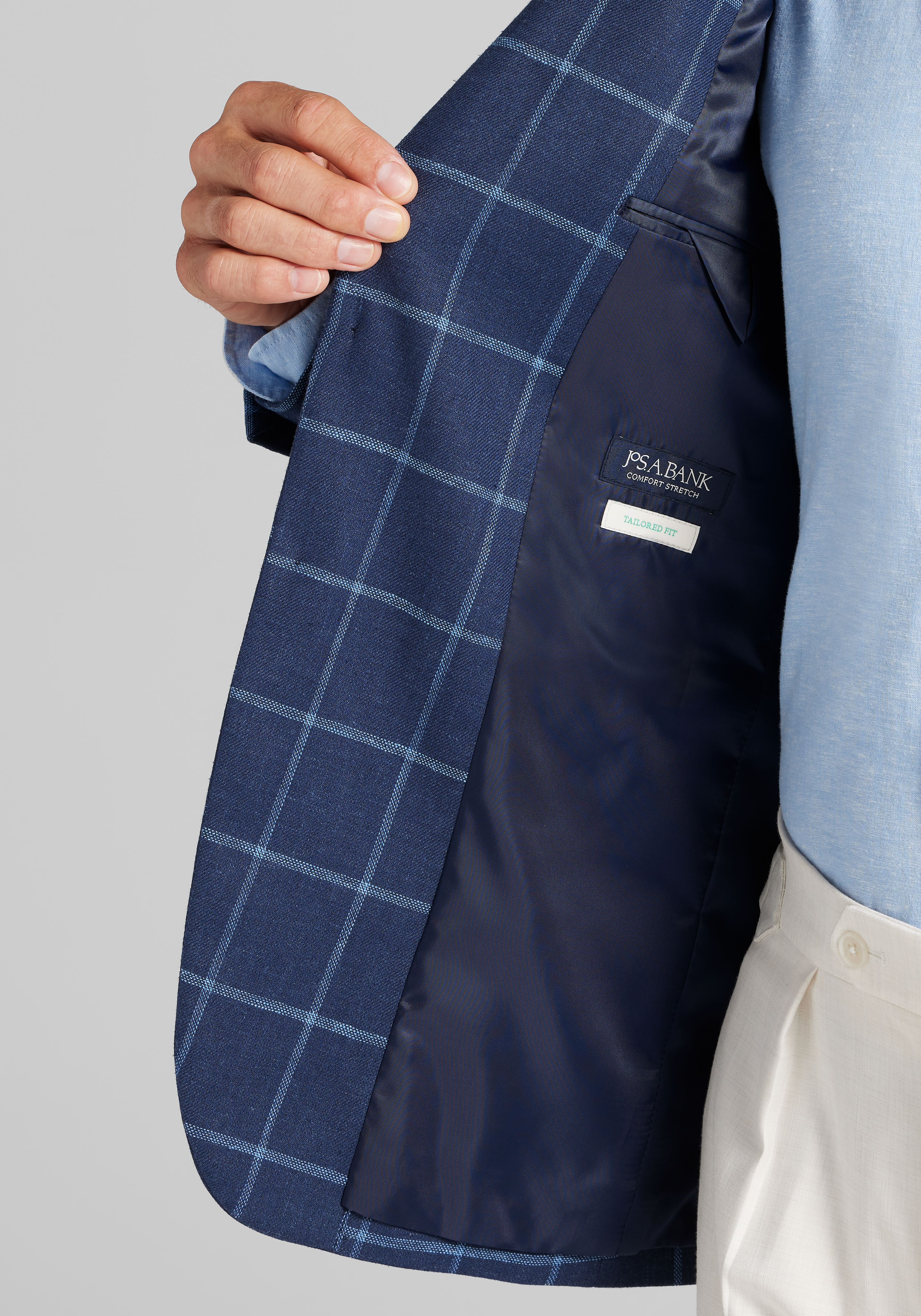 Jos. A. Bank Tailored Fit Windowpane Comfort Stretch Sportcoat CLEARANCE