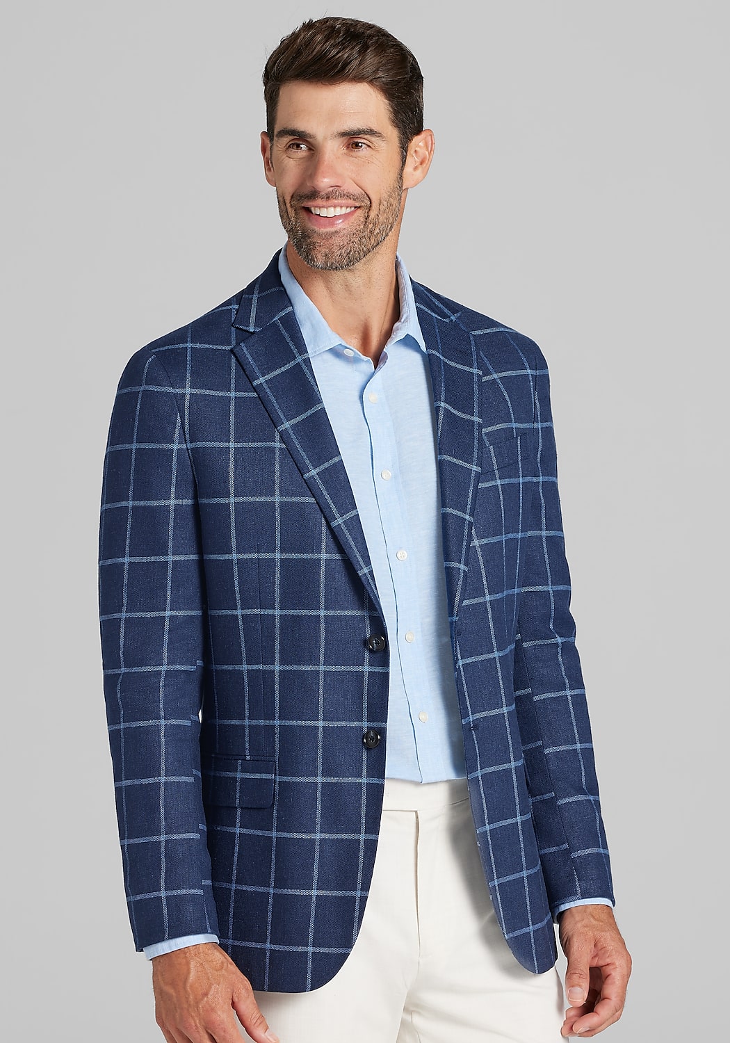 Jos. A. Bank Tailored Fit Windowpane Comfort Stretch Sportcoat CLEARANCE