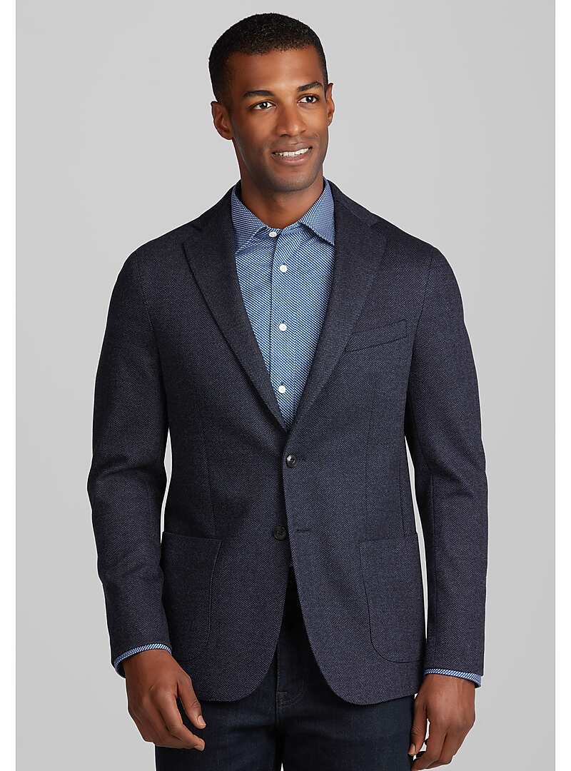Jos. A. Bank Men's 1905 Collection Tailored Fit Herringbone Sportcoat (Navy)