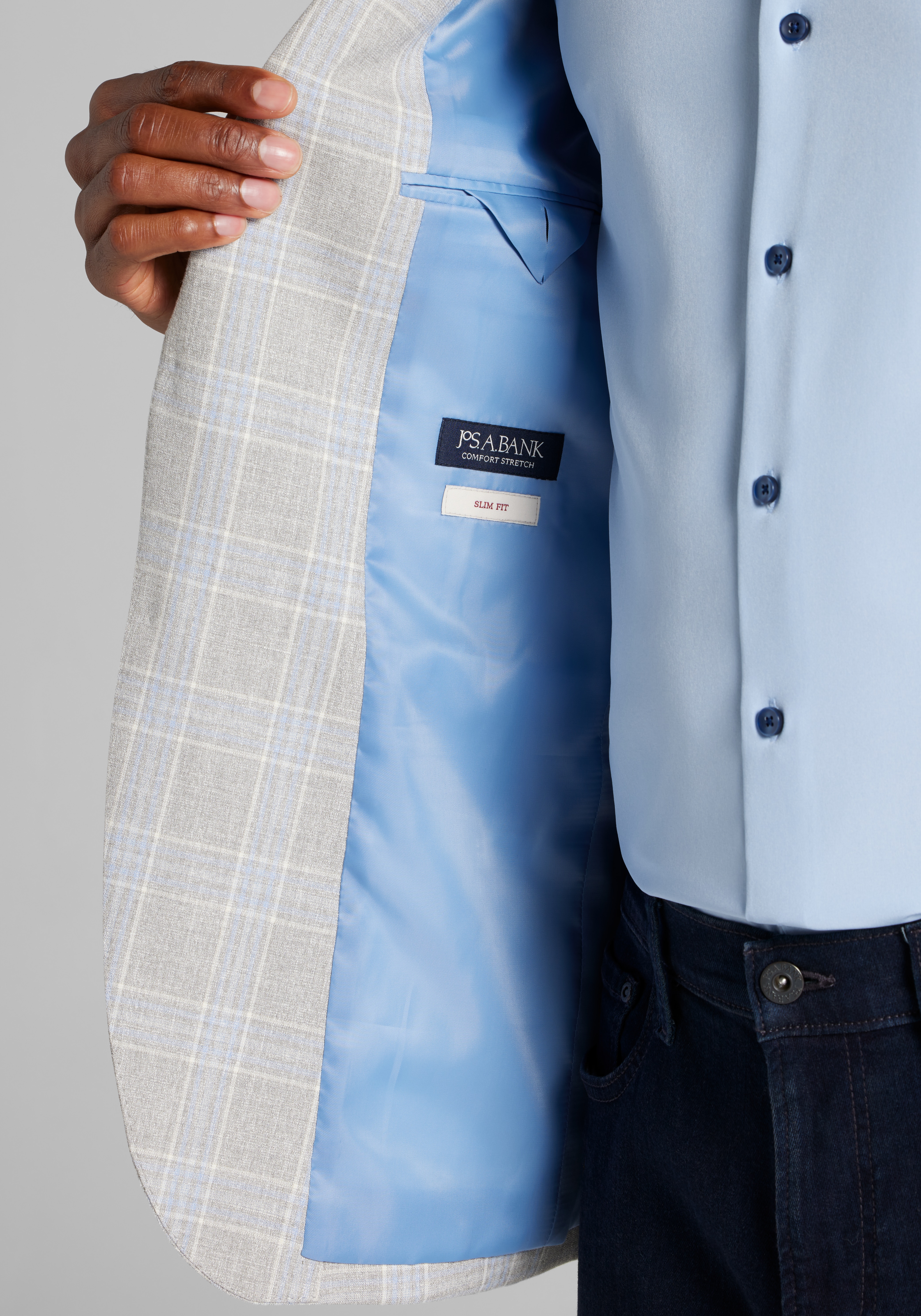 Jos A. Bank Comfort Stretch Slim fit Plaid Sportcoat CLEARANCE