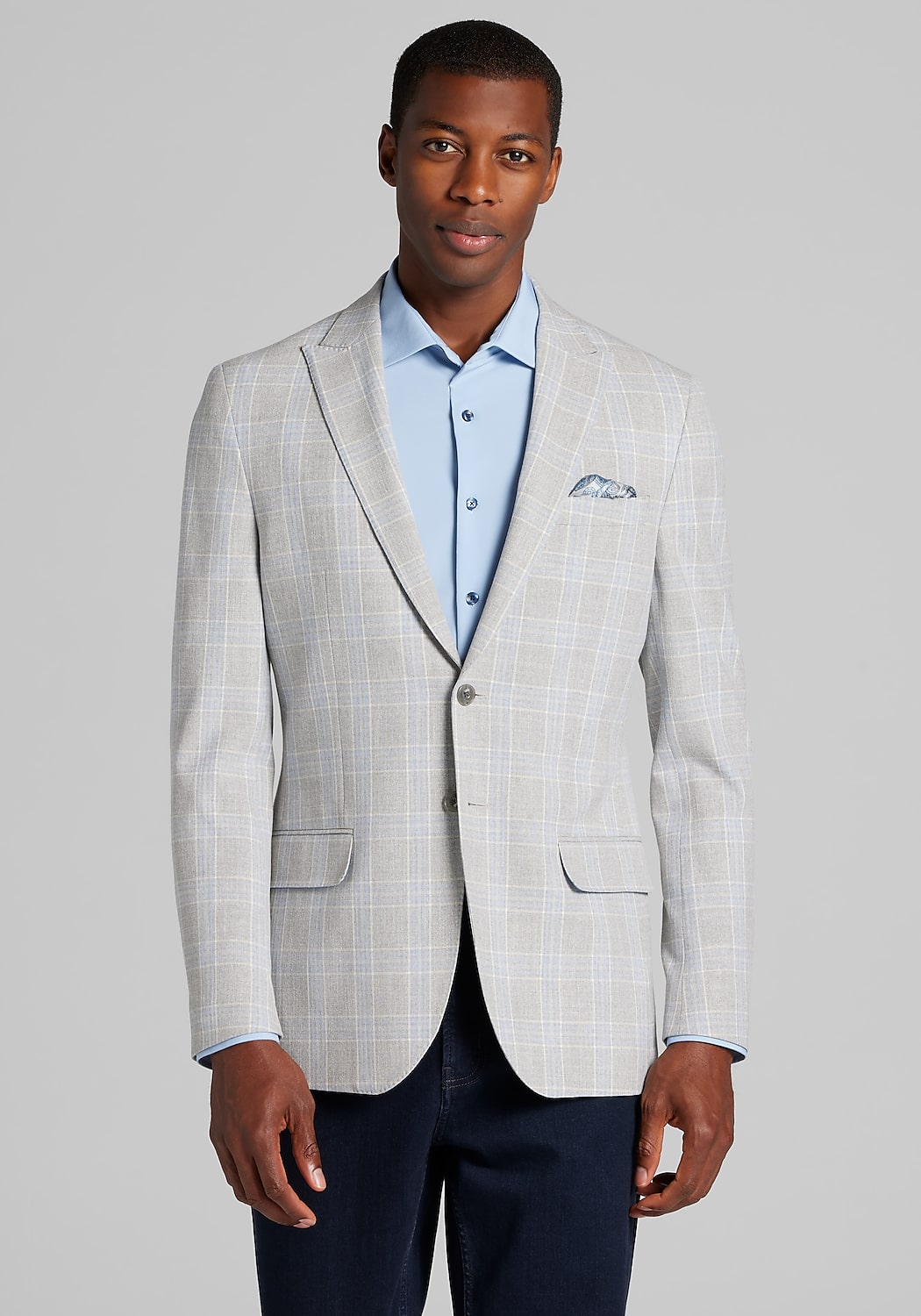 Jos A. Bank Comfort Stretch Slim fit Plaid Sportcoat CLEARANCE