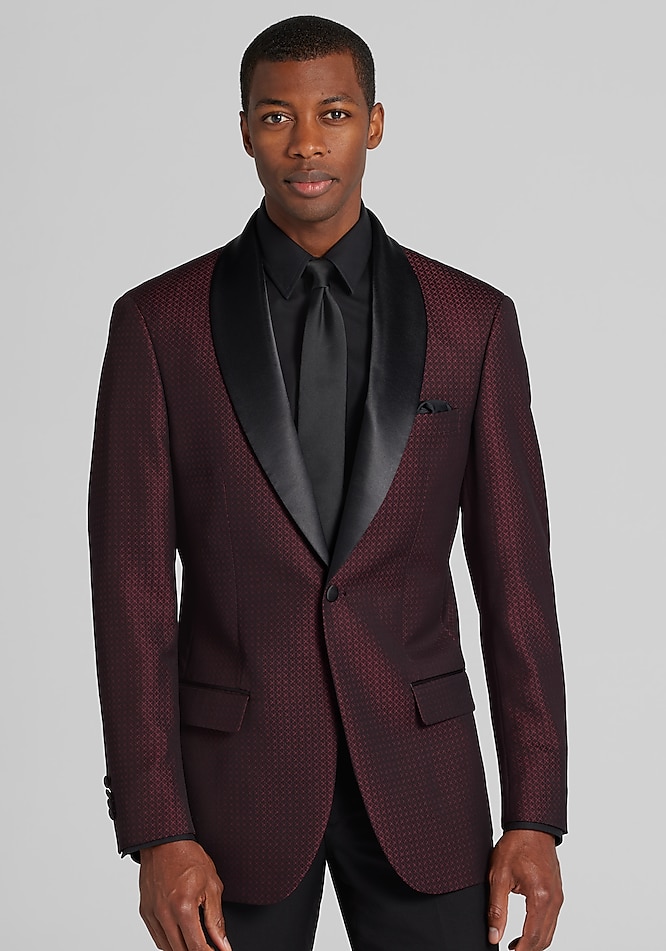 Bank Traditional Fit Diamond Medallion Dinner Jacket