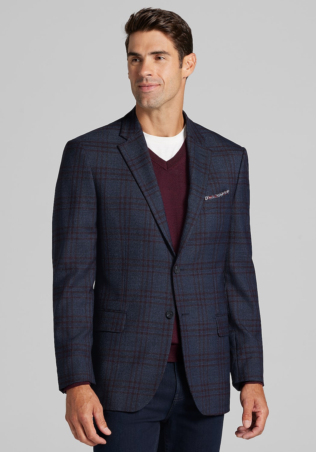 Traveler COOLMOTION Tailored Fit Plaid Sportcoat