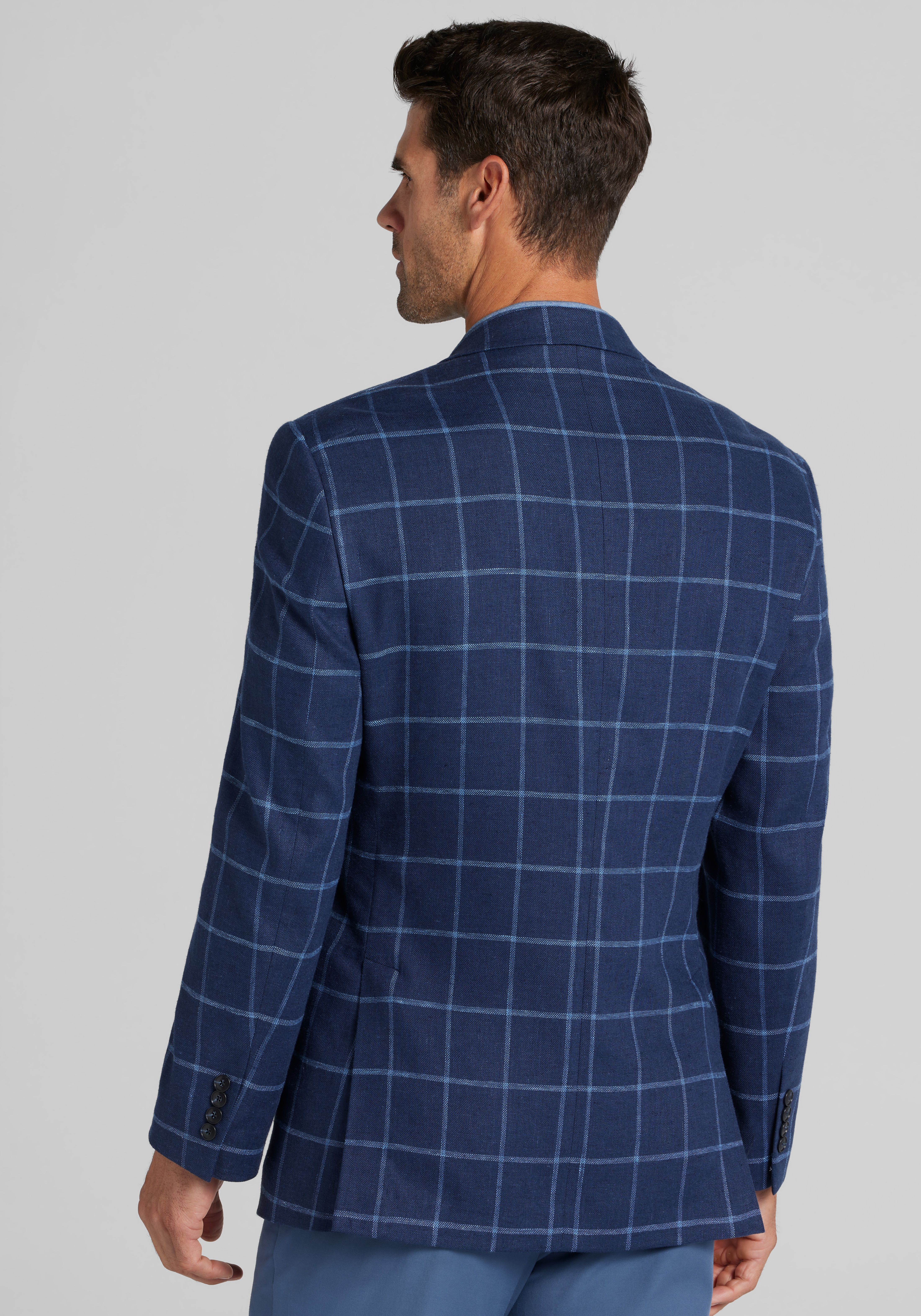 Jos A. Bank Traditional Fit Windowpane Sportcoat CLEARANCE