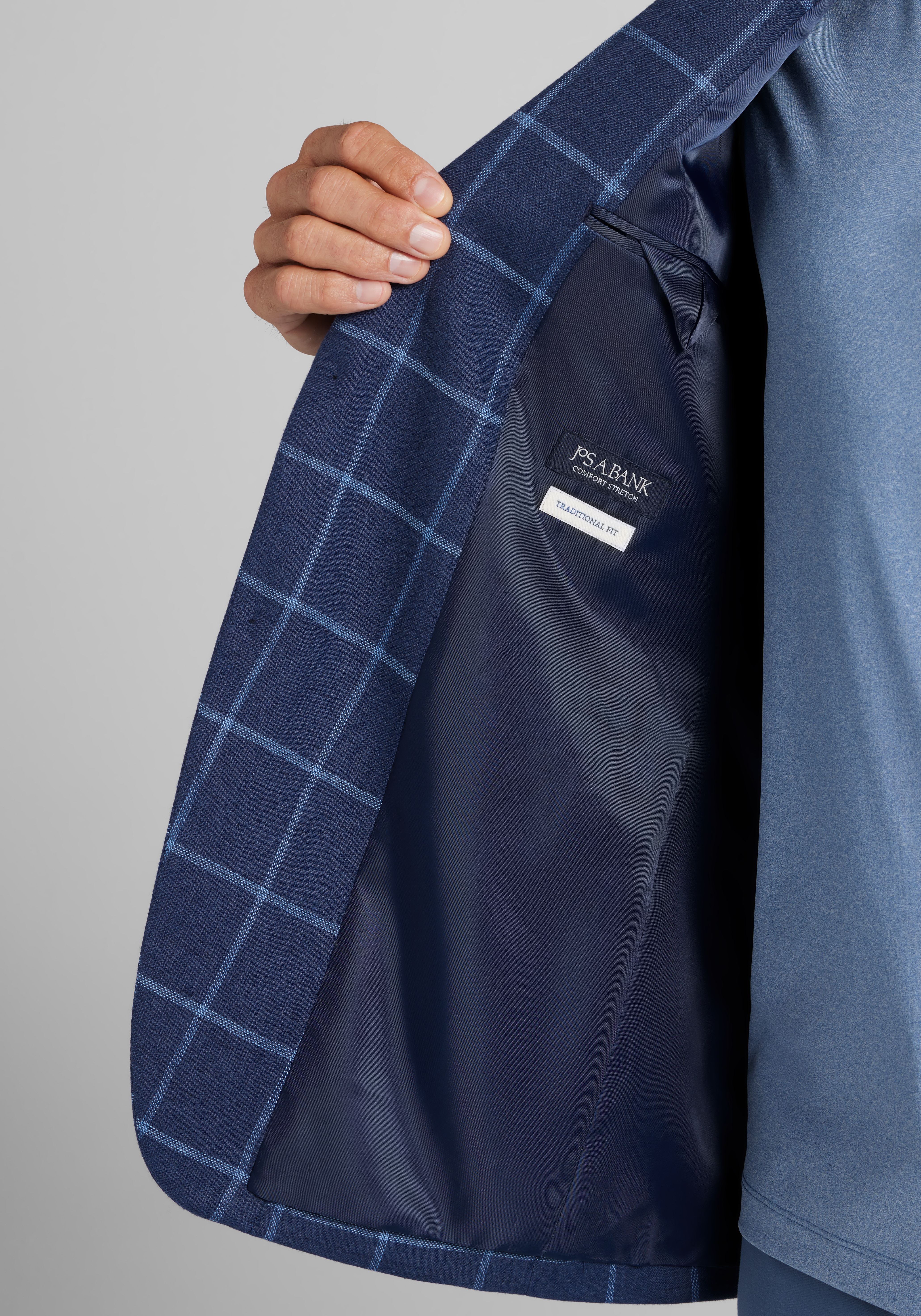 Jos A. Bank Traditional Fit Windowpane Sportcoat CLEARANCE