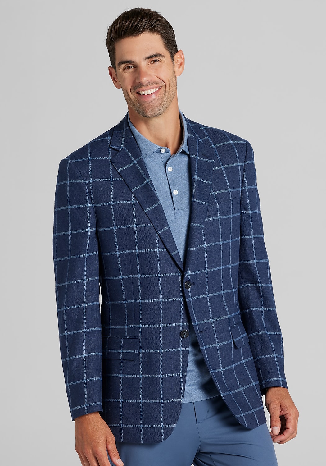 Jos A. Bank Traditional Fit Windowpane Sportcoat CLEARANCE