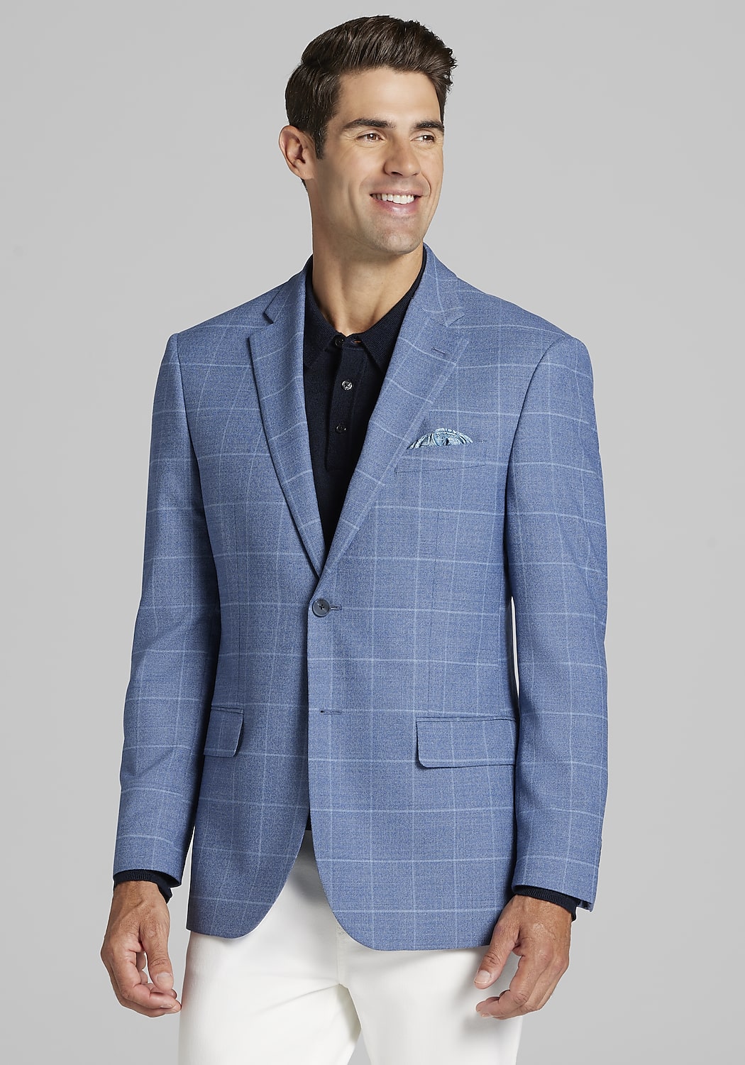 Traveler&reg; COOL<i>MOTION</i> Tailored Fit Windowpane Sportcoat