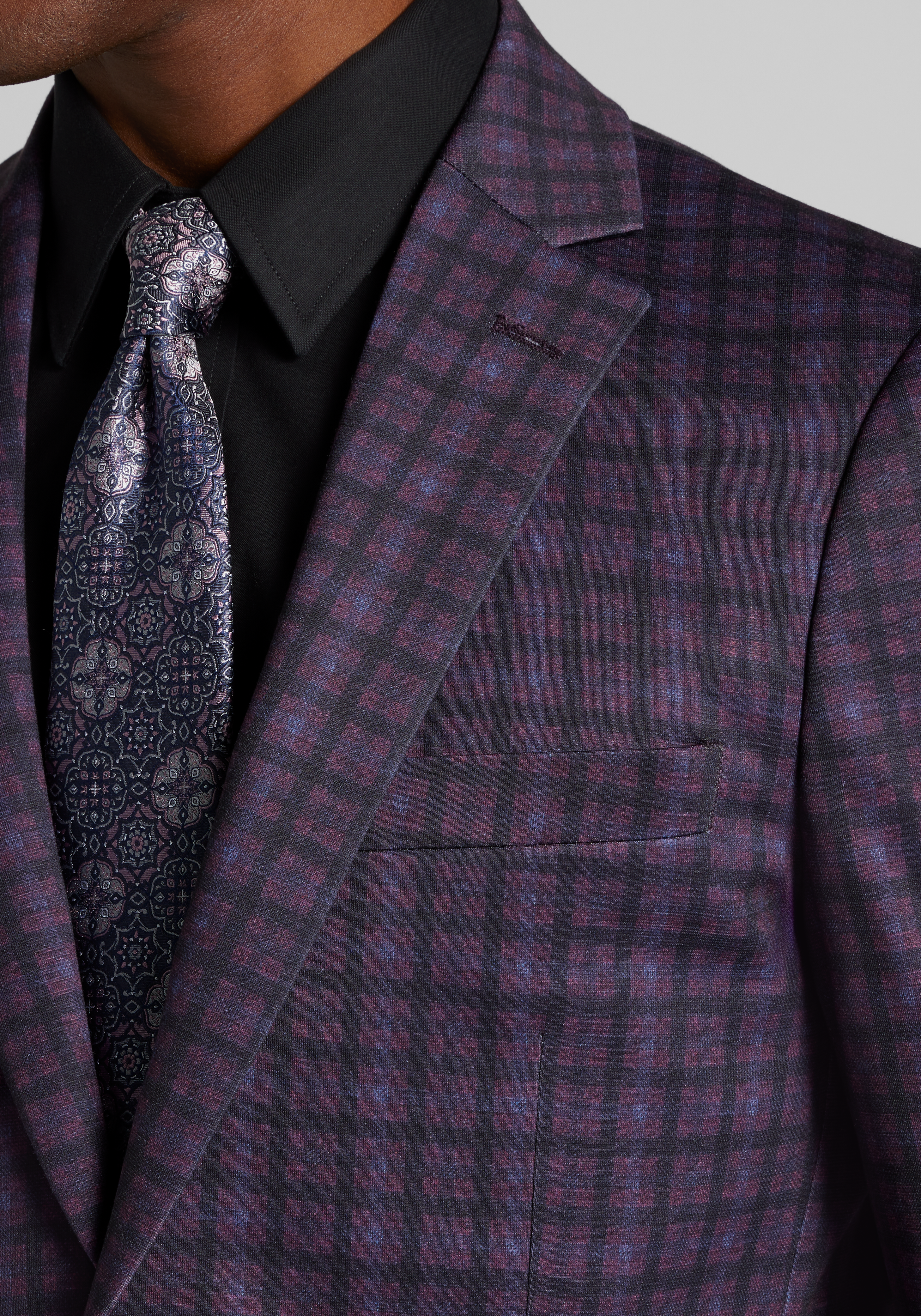 Jos. A. Bank Comfort Stretch Slim Fit Plaid Knit Sportcoat CLEARANCE