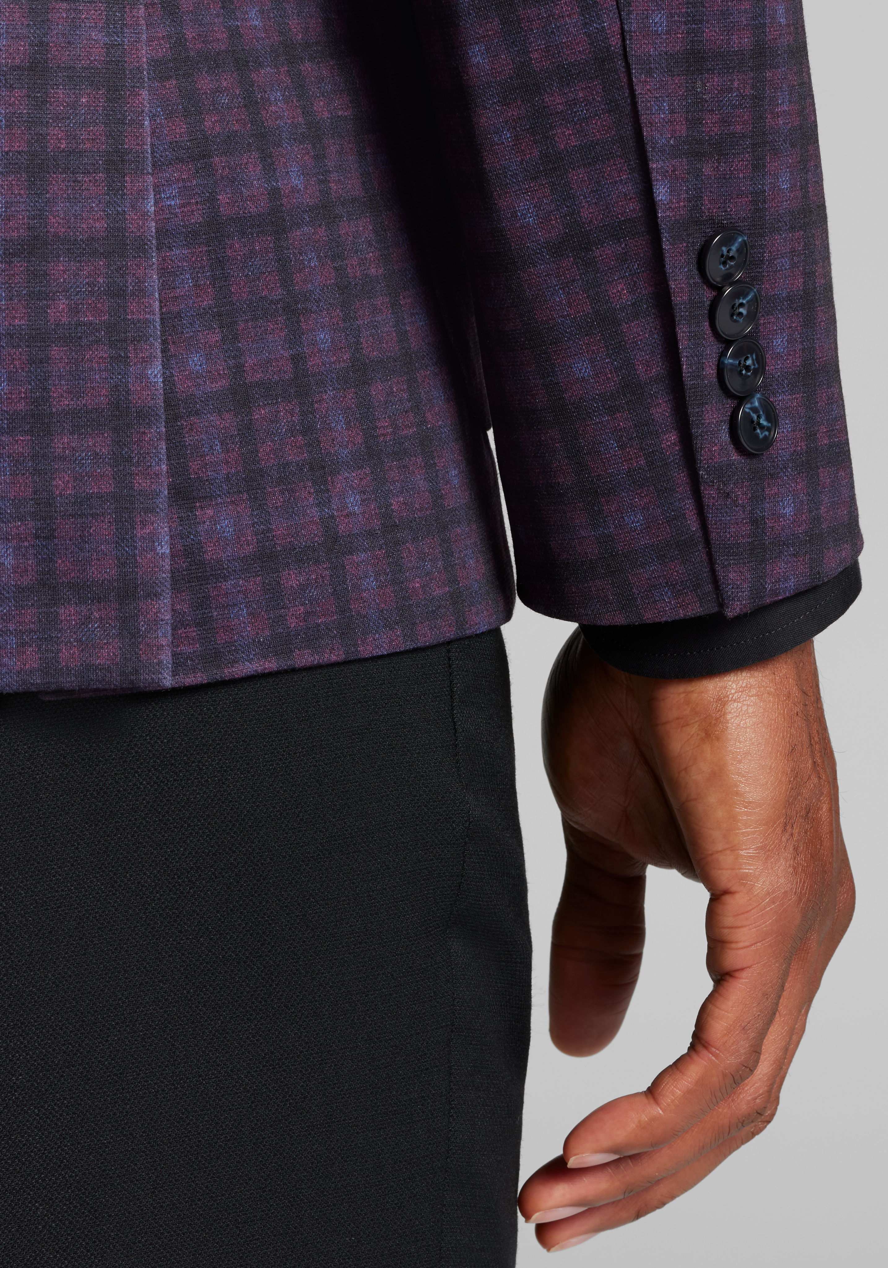 Jos. A. Bank Comfort Stretch Slim Fit Plaid Knit Sportcoat CLEARANCE