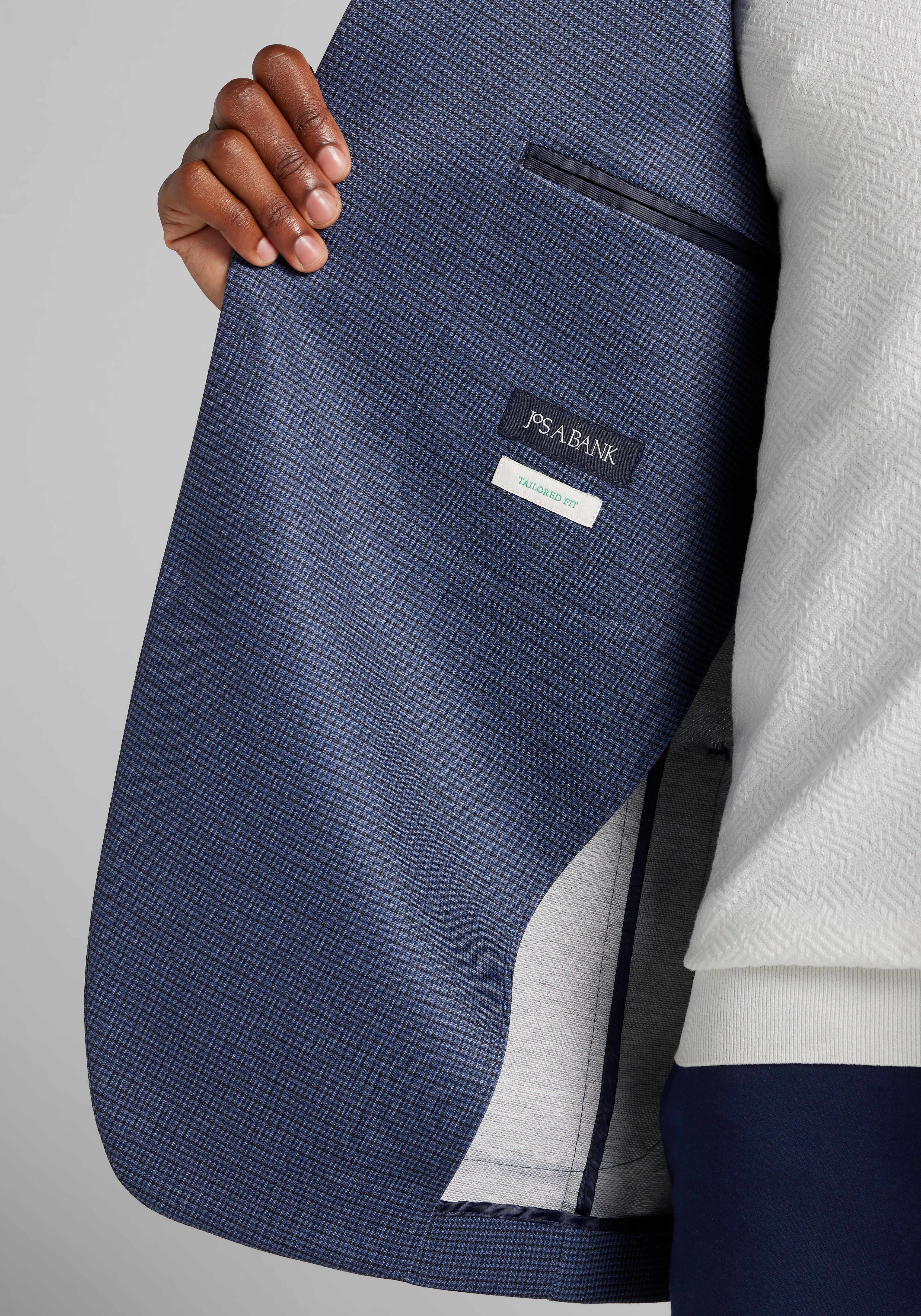 Jos. A. Bank Comfort Stretch Tailored Fit Check Knit Sportcoat