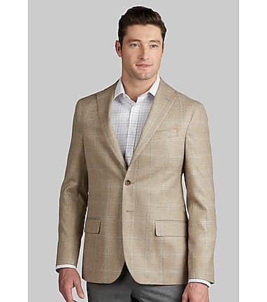 Reserve Collection Tailored Fit Windowpane Plaid Sportcoat CLEARANCE
