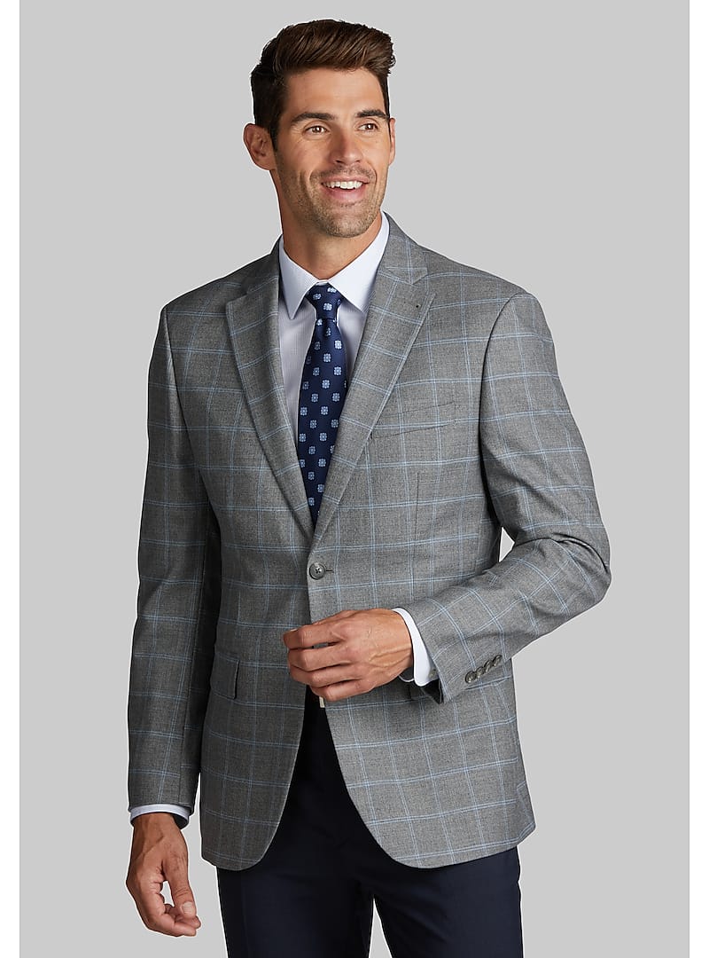 Traveler Collection Tailored Fit Windowpane Plaid Sportcoat CLEARANCE ...