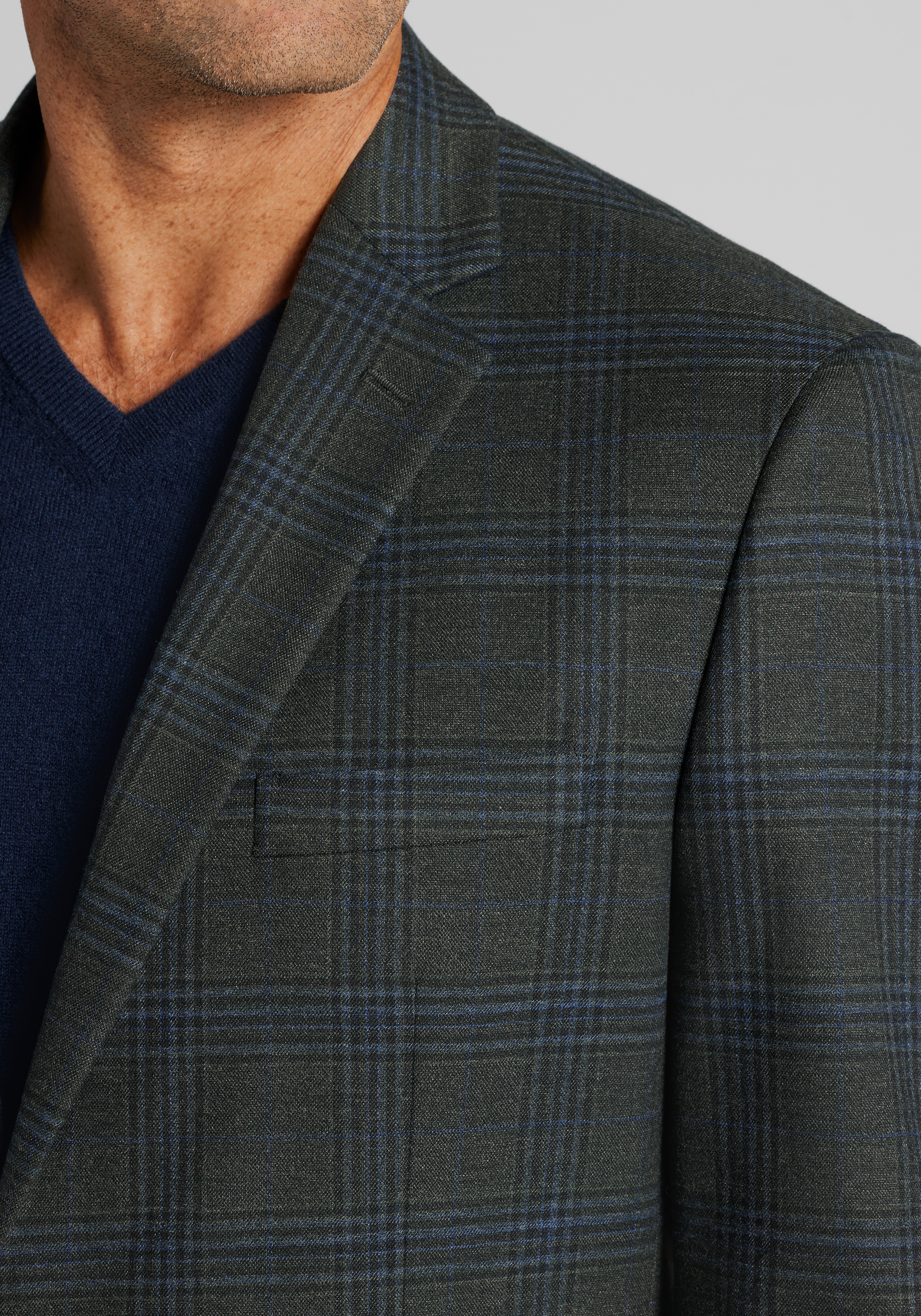 Jos. A. Bank Comfort Stretch Traditional Fit Plaid Sportcoat CLEARANCE