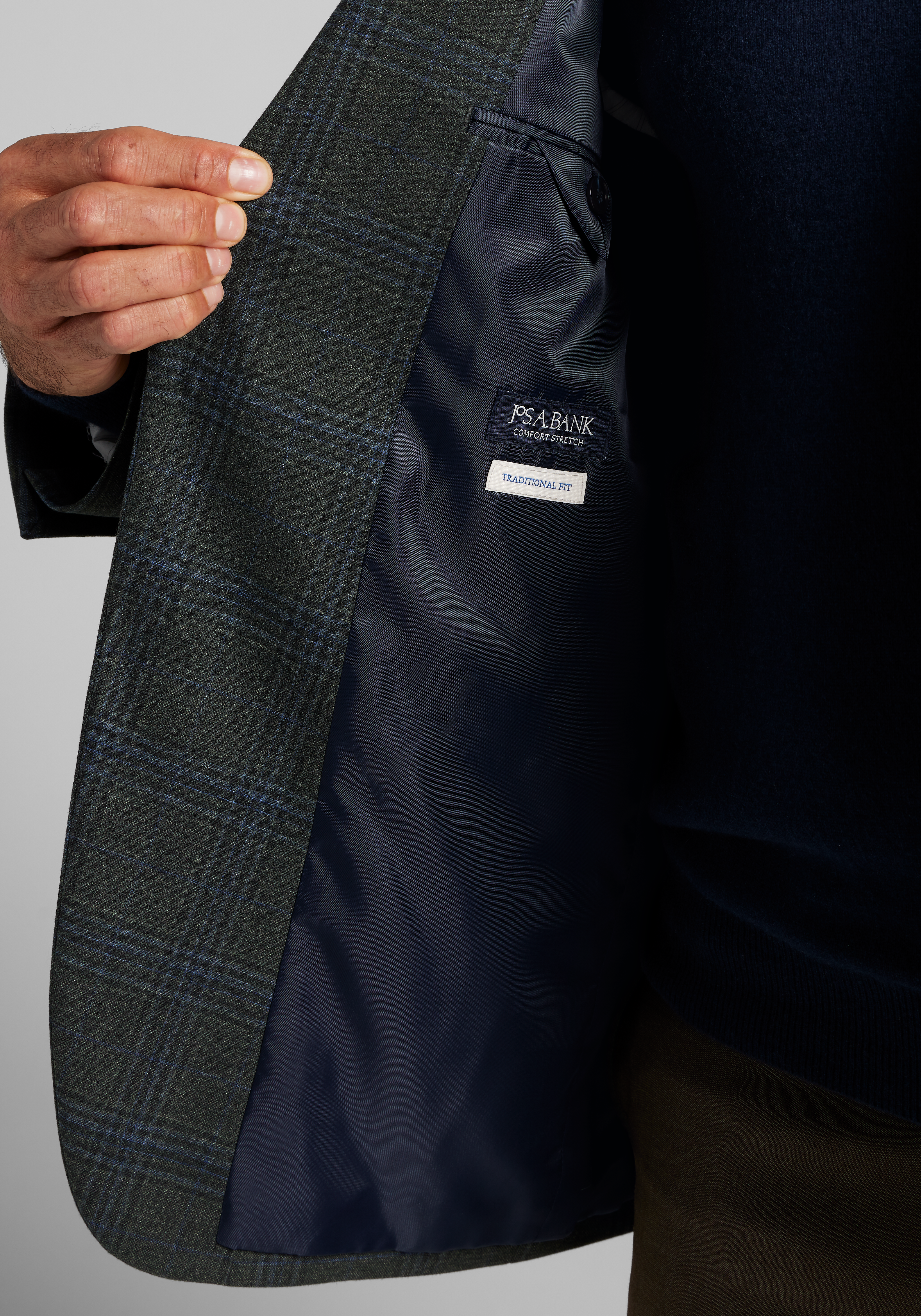 Jos. A. Bank Comfort Stretch Traditional Fit Plaid Sportcoat CLEARANCE