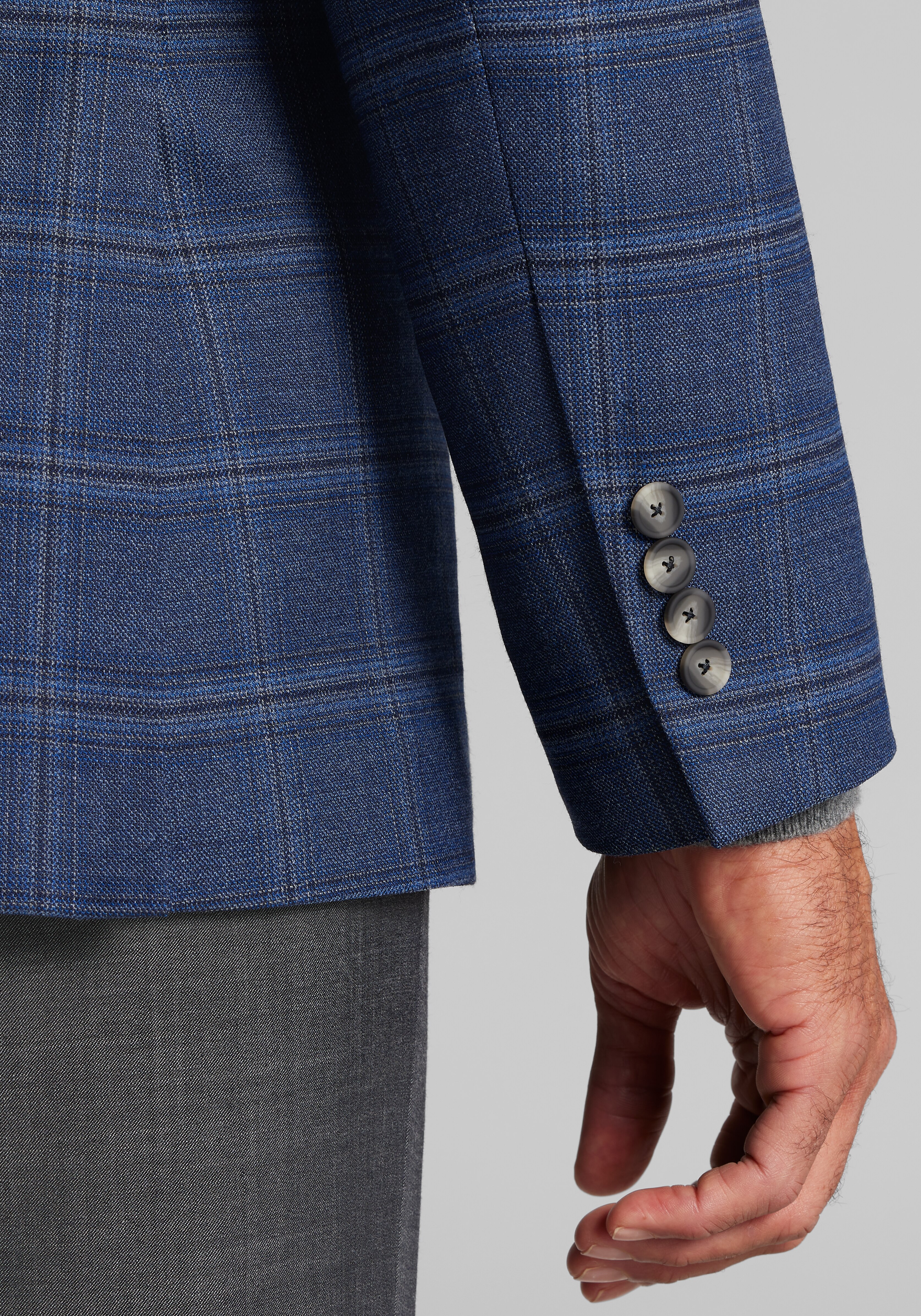 Traveler® CoolMotion Traditional Fit Plaid Sportcoat - Big & Tall CLEARANCE