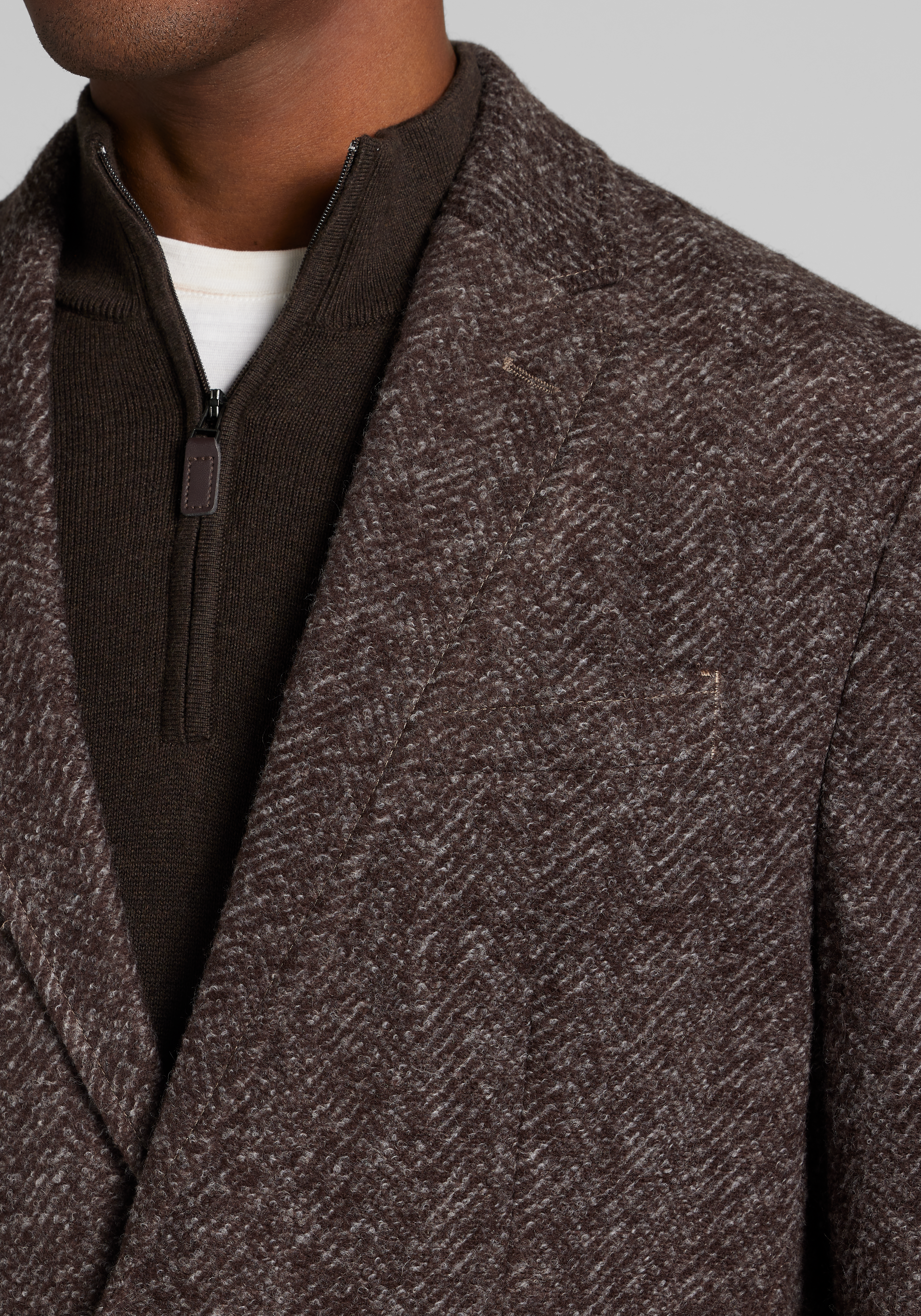 Jos. A. Bank Tailored Fit Comfort Stretch Herringbone Knit Sportcoat - Big & Tall CLEARANCE