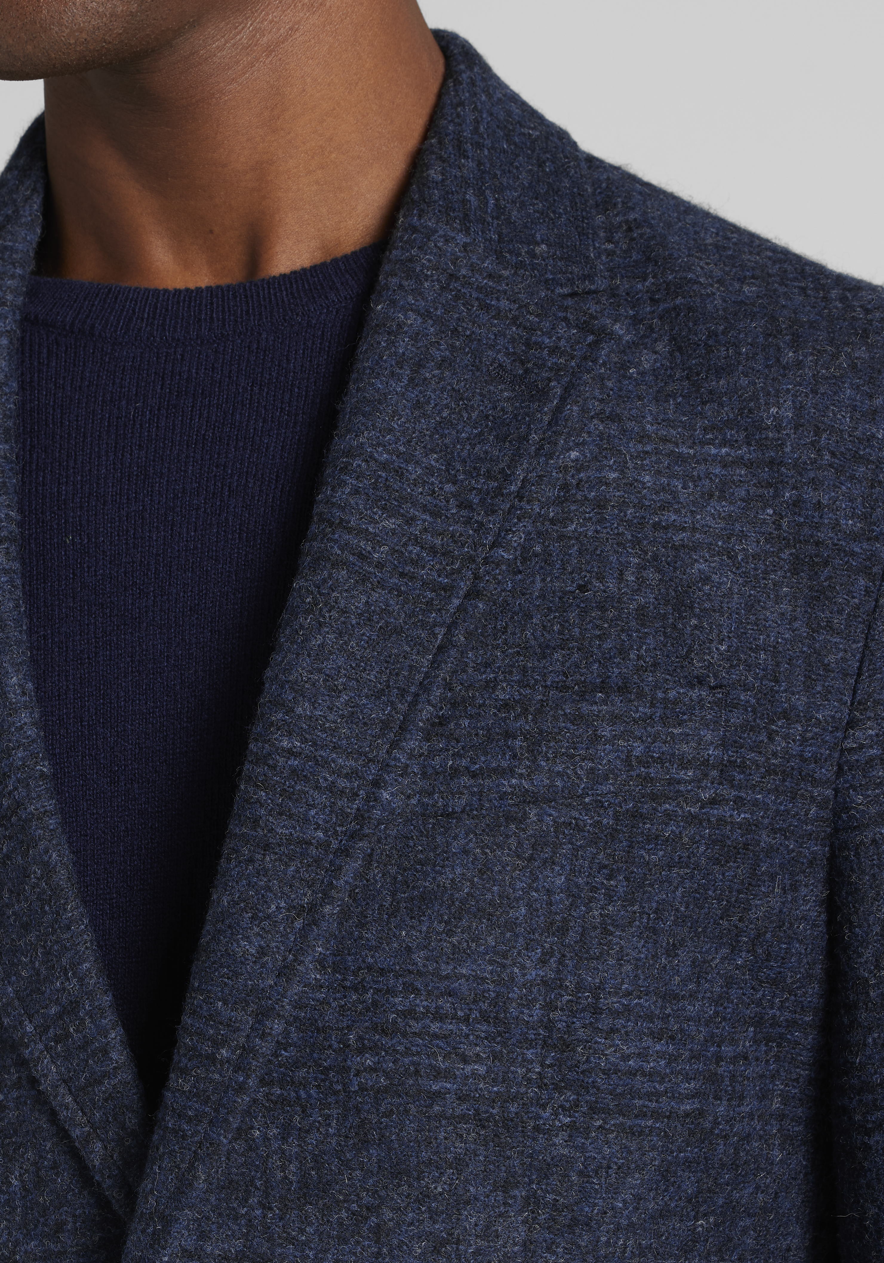 Jos. A. Bank Tailored Fit Comfort Stretch Plaid Knit Sportcoat