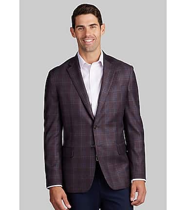 Reserve Collection Tailored Fit Plaid Sportcoat CLEARANCE All