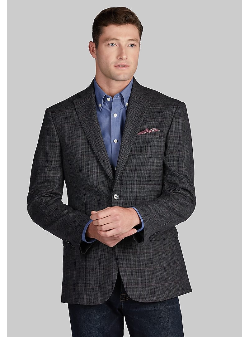 Jos. A. Bank Men's Tailored Fit Windowpane Plaid Sportcoat