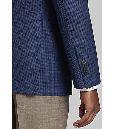 Traveler Collection Tailored Fit Windowpane Plaid Sportcoat CLEARANCE - All  Clearance