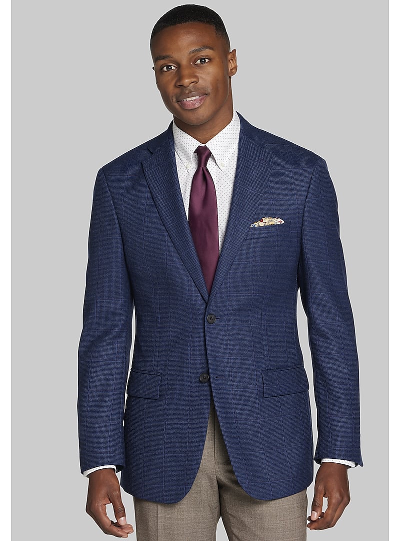 Traveler Collection Tailored Fit Windowpane Plaid Sportcoat - Big ...
