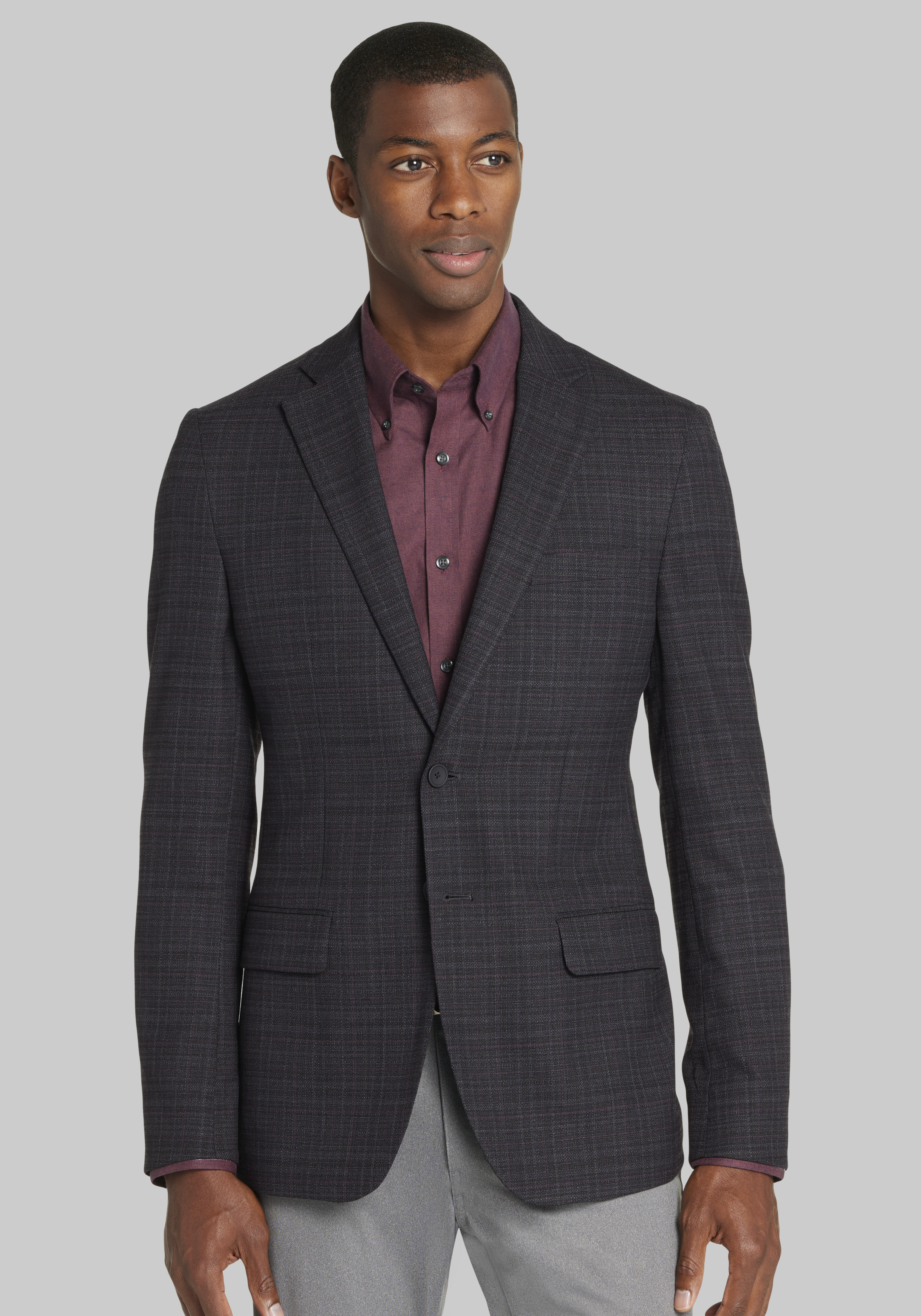 Grey wool best sale blazer mens